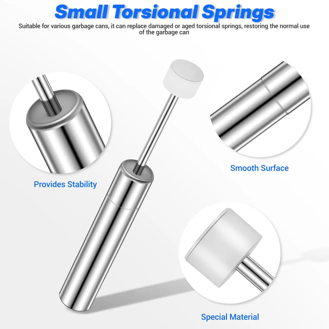 Soft Close Trash Can Dampers Pack Of 6 Replacement Hydraulic Dampers For Quiet Kitchen And Office Garbage Bins Lids, close-up view