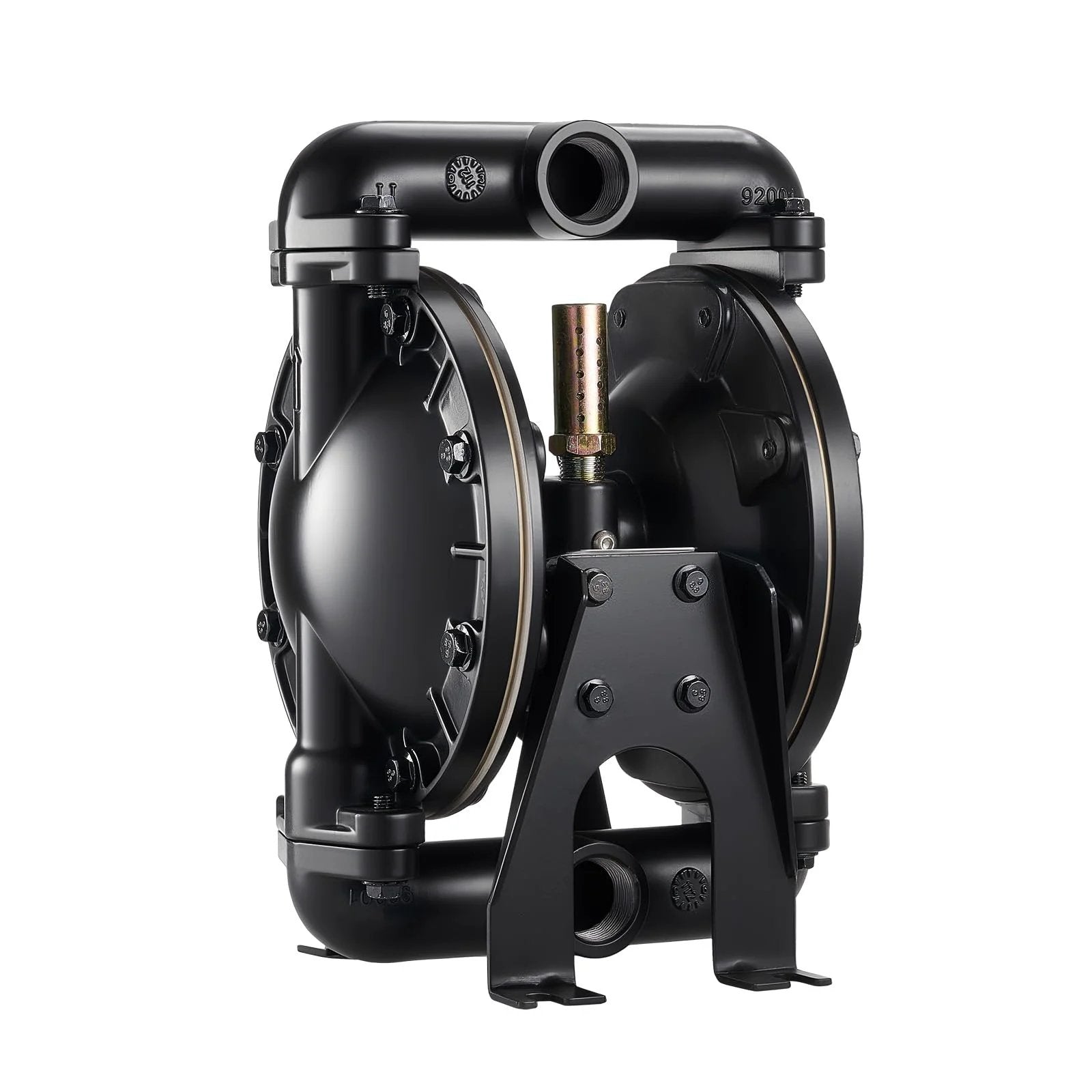 Front view of Air Operated Double Diaphragm Pump For Oil And Fuel Transfer, 35 GPM, 1 Inch Inlet And Outlet, Aluminum Alloy Body