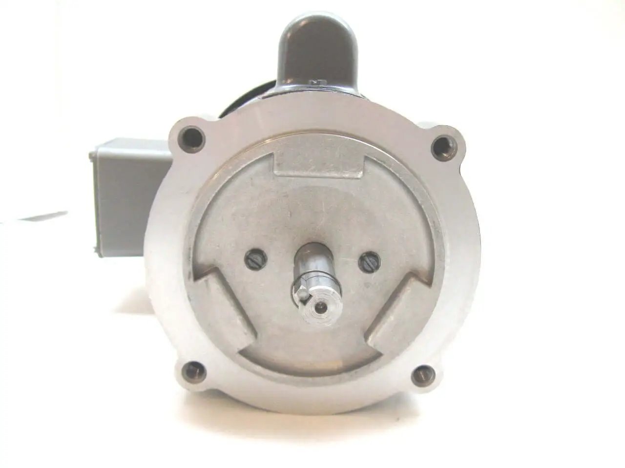Front view of Single Unit General Purpose Single-Phase 1/3 HP AC Motor, 56C Frame TEFC Enclosure, showing keyed shaft.
