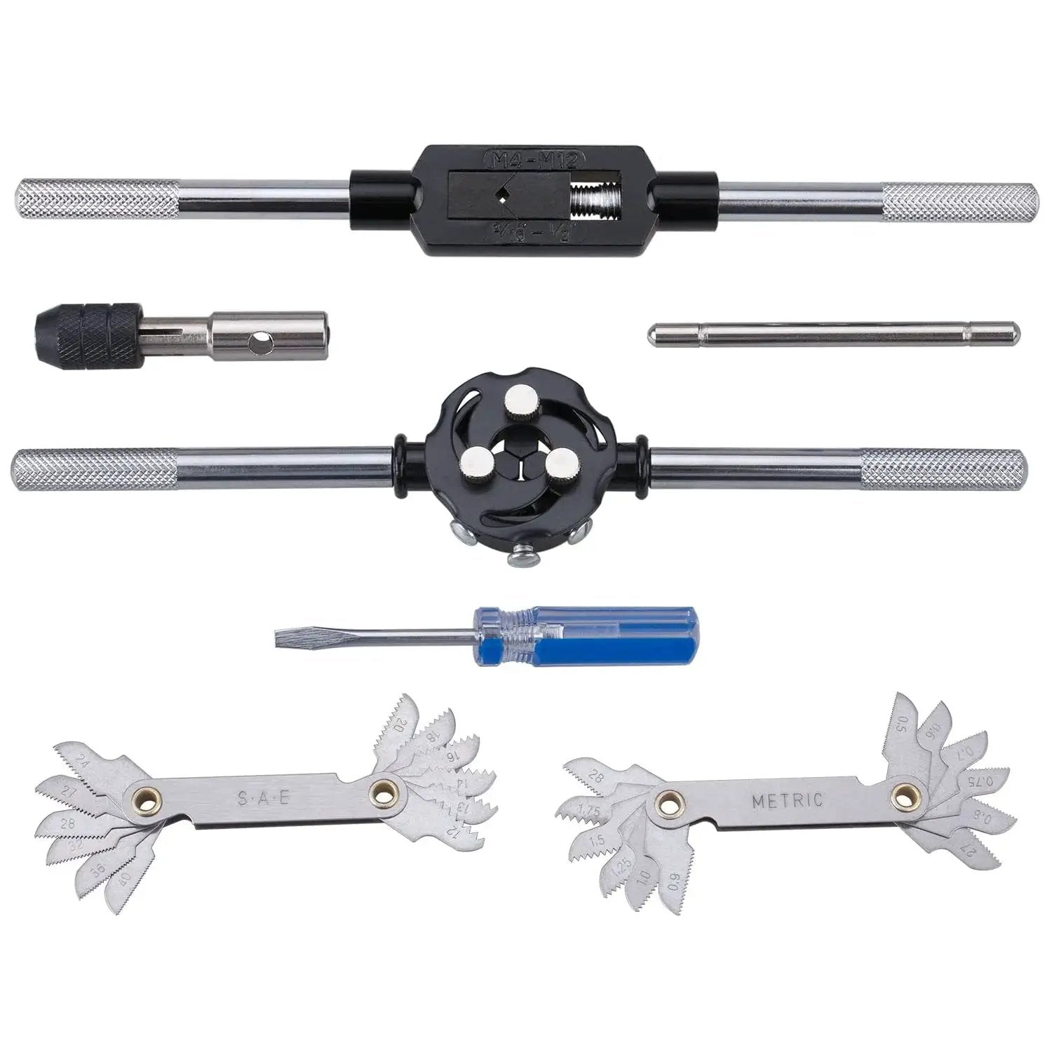 Ultimate 60 Piece Master Tap And Die Set With Inch Sizes From Four To One Half Inch And Metric M3 To M12 Coarse And Fine Threads