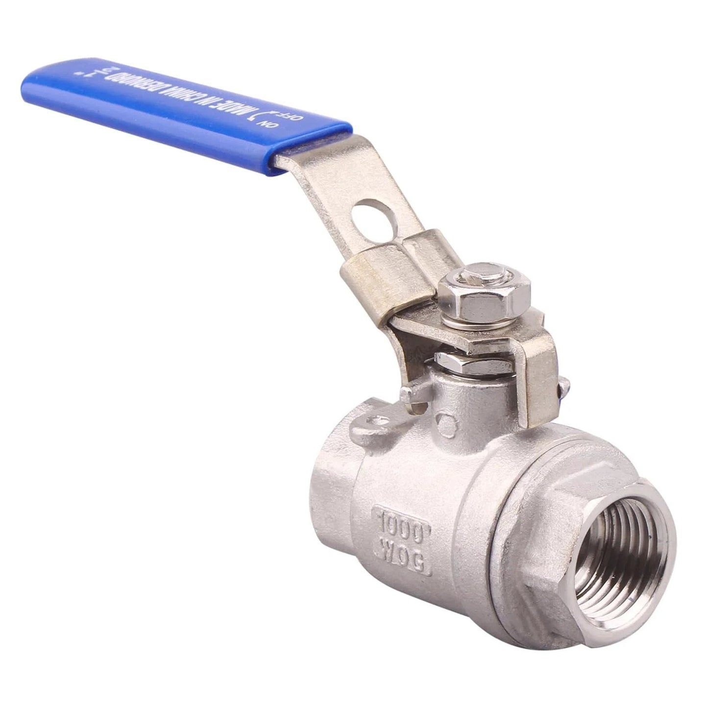 2 Pack Stainless Steel 304 Ball Valves Full Port Heavy Duty With Locking Device Half Inch NPT Serviceable