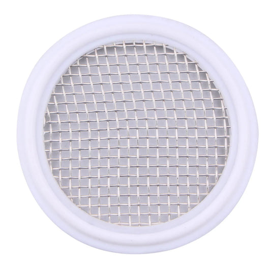 2 Inch PTFE Sanitary Gasket With Stainless Screen For Tri Clamp Clover 10 Mesh Heavy Duty 64mm Outer Diameter Food Grade Teflon Seal For High Temperature -100F To 500F Pharmaceutical And Chemical Resistant DERNORD