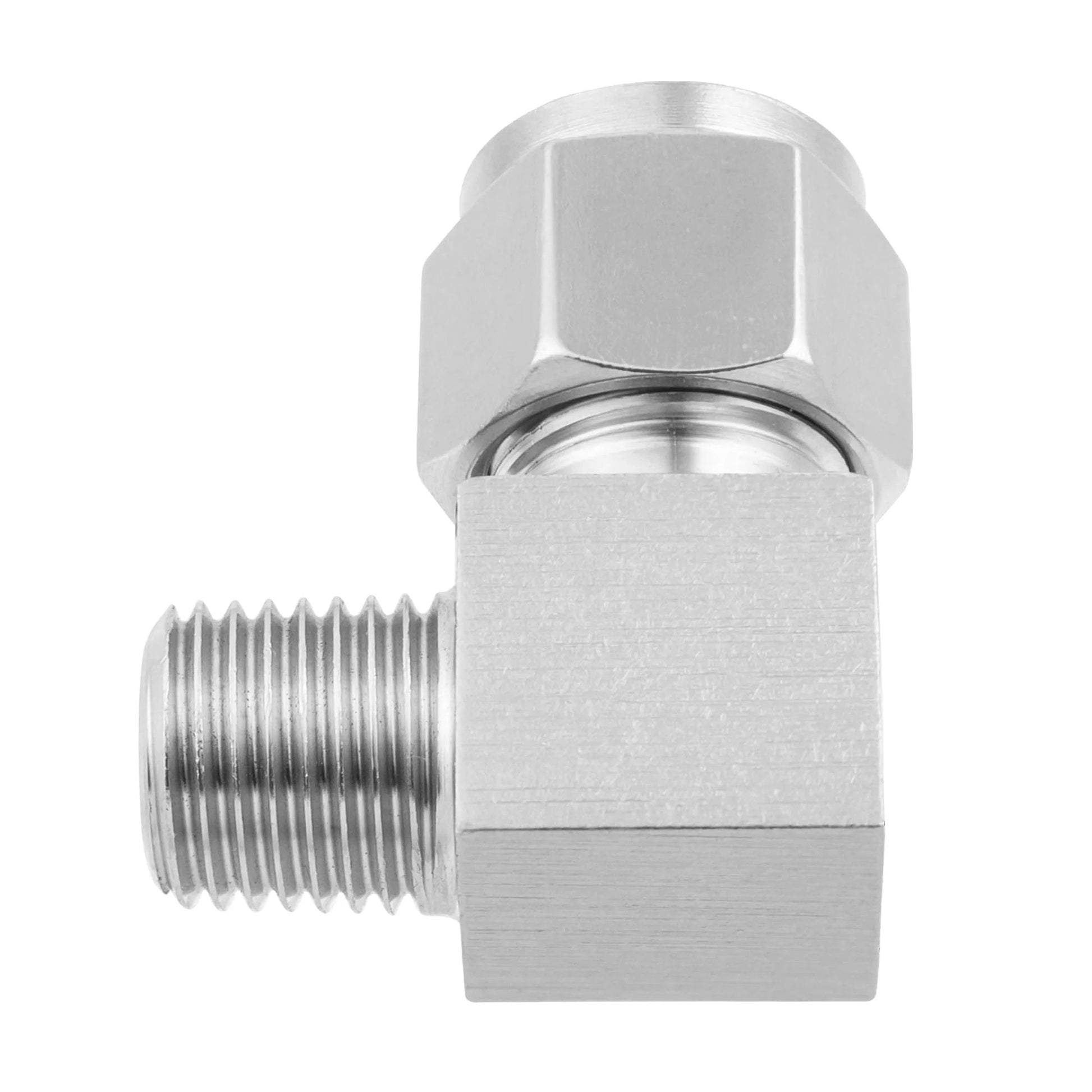 Stainless Steel 304 Compression Tube Fitting 90 Degree Male Elbow With Double Ferrules For Three Eighths Inch Tube To Three Eighths Inch NPT Male Pack Of 2 High Pressure 0-2900 PSI -58 To 842 Fahrenheit.