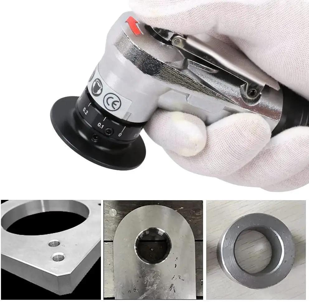 Mini Pneumatic Chamfering Tool For Metal Beveling All In One Deburring Cutter With Replaceable C And R Blades in hand