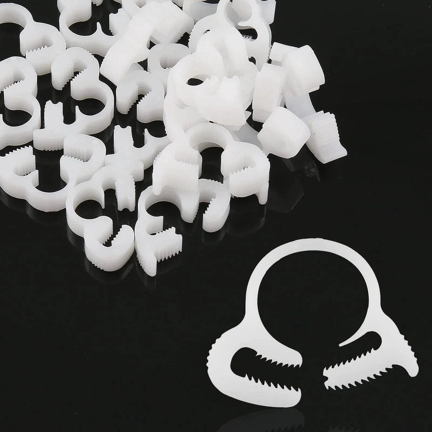 Twenty Piece Heavy Duty Double Snap Grip Nylon Hose Clamps Set With Ratcheting Adjustable Clamps for silicone and vinyl tubing