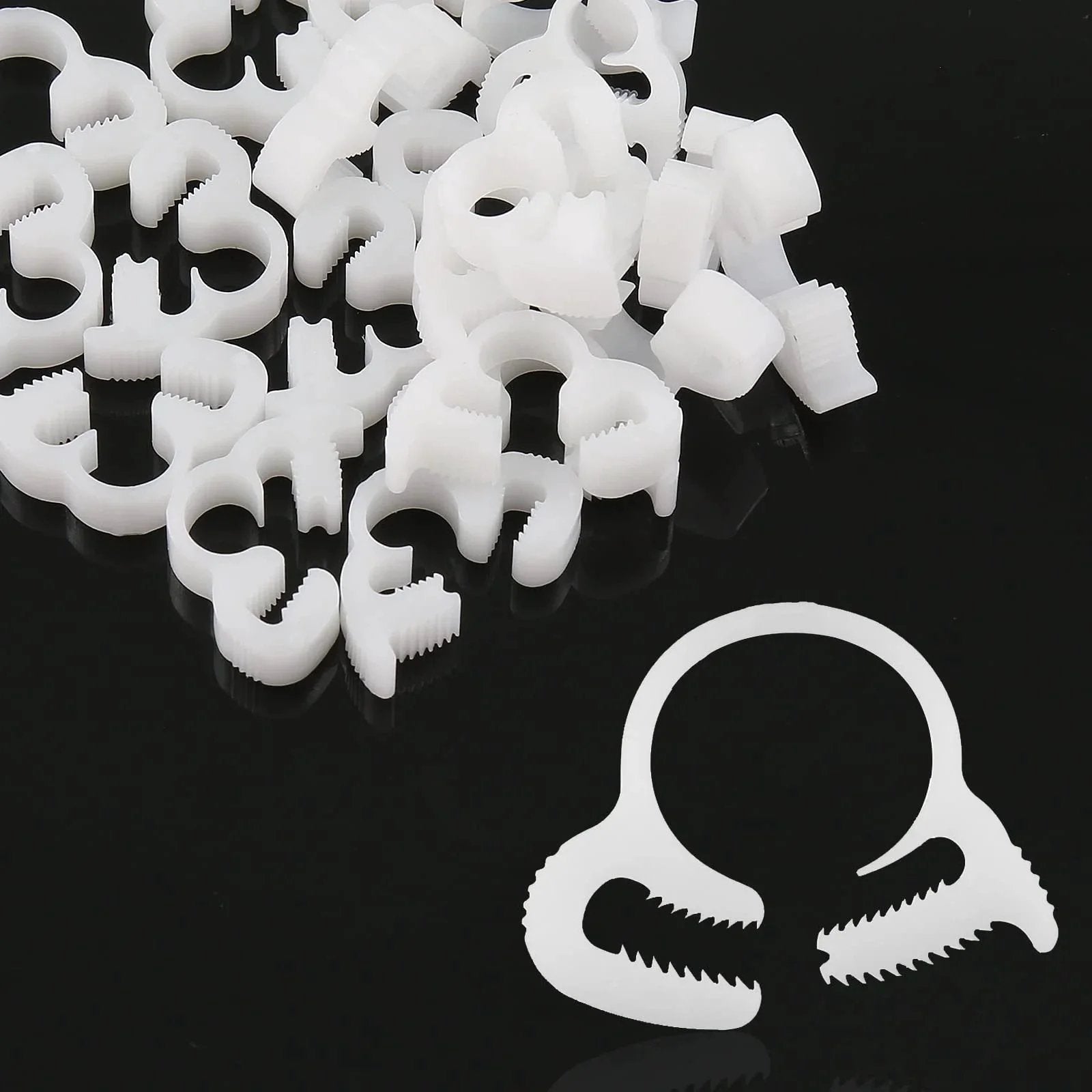 Twenty Piece Heavy Duty Double Snap Grip Nylon Hose Clamps Set With Ratcheting Adjustable Clamps for silicone and vinyl tubing