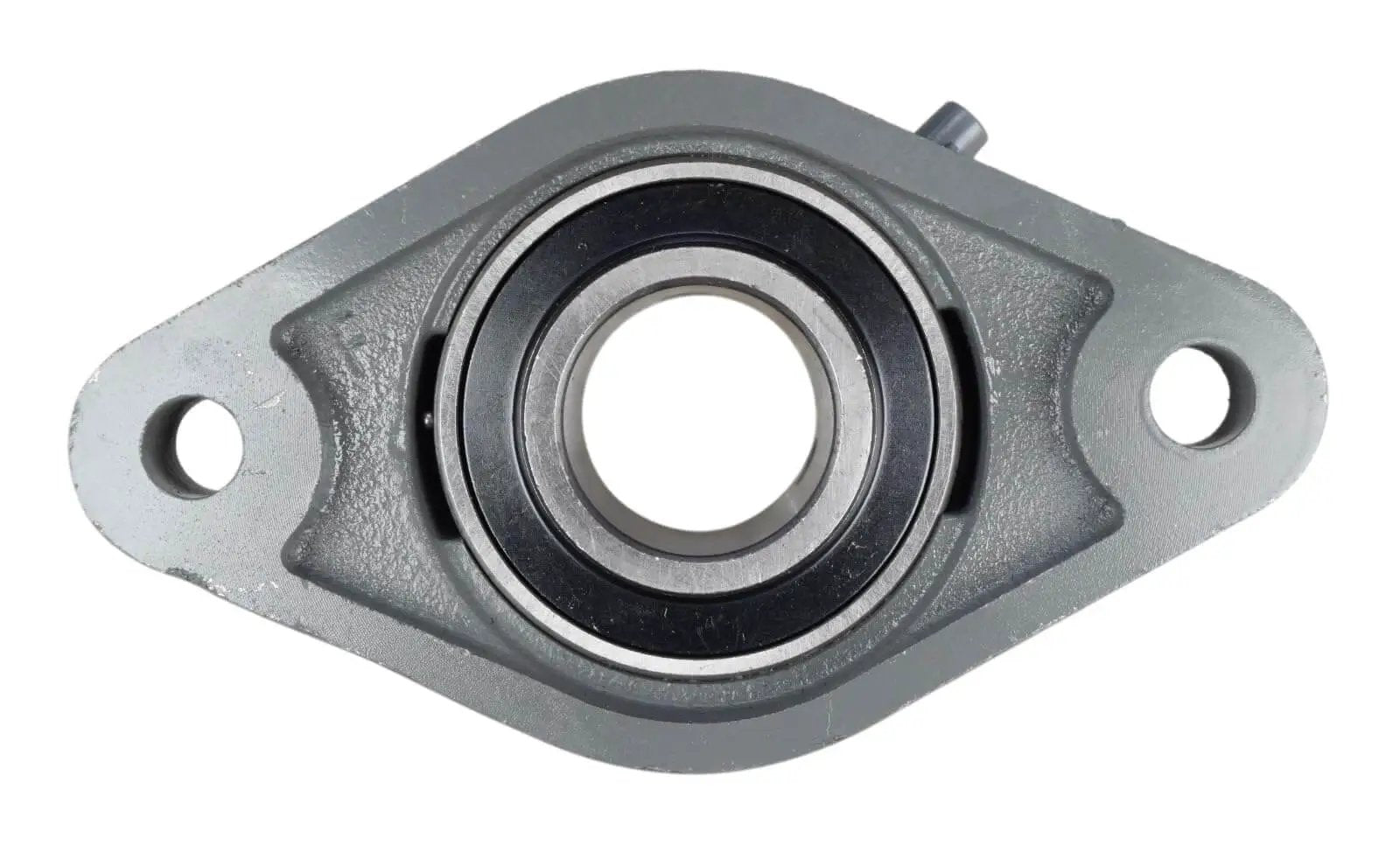 Front view of Two Bolt Flange Bearing UCFL207-22 VF2S-222 F2B-SC-106 SFT-22 Cast Iron Housing with Grease Zerk, 1.375 In Bore
