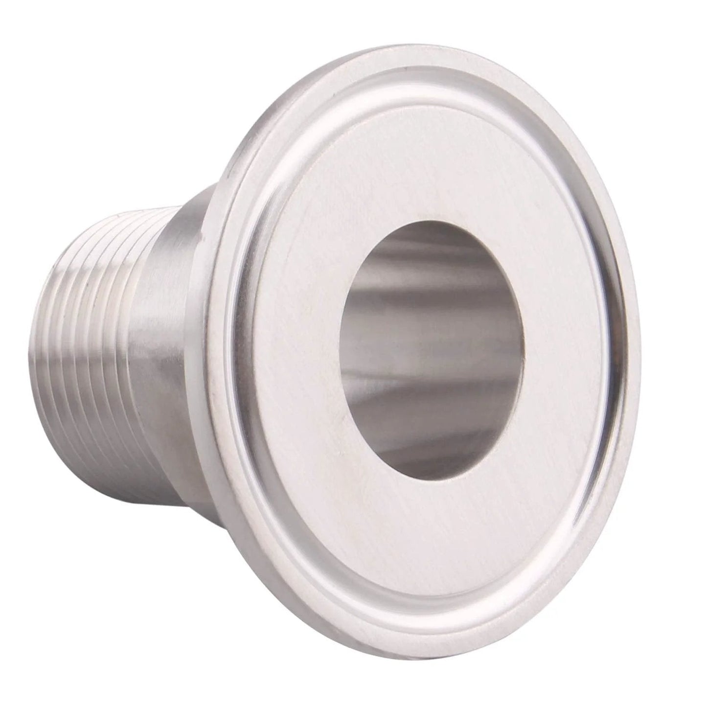 Sanitary Tri Clamp to Three Quarter Inch Male Tri Clover Connector for Stainless Steel 304 Dairy Food Beverage Equipment By DERNORD Corrosion Resistant and High Temperature Tolerant, side view