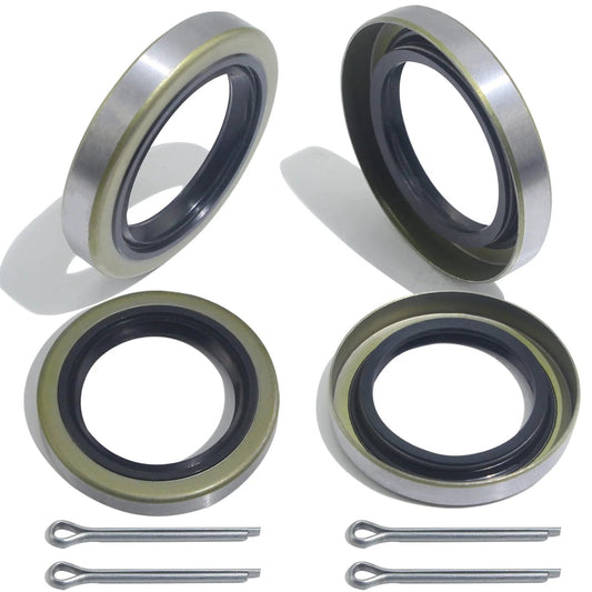 4 Pack Trailer Axle Hub Wheel Grease Seals With Cotter Pins For 3500Lb Spindles 1.719 Inch ID And 2.565 Inch OD 0.5 Inch Wide Fits Dexter 010-019-00 171255TB Replaces National NOK GS Series Ideal For DIY Trailer Repair