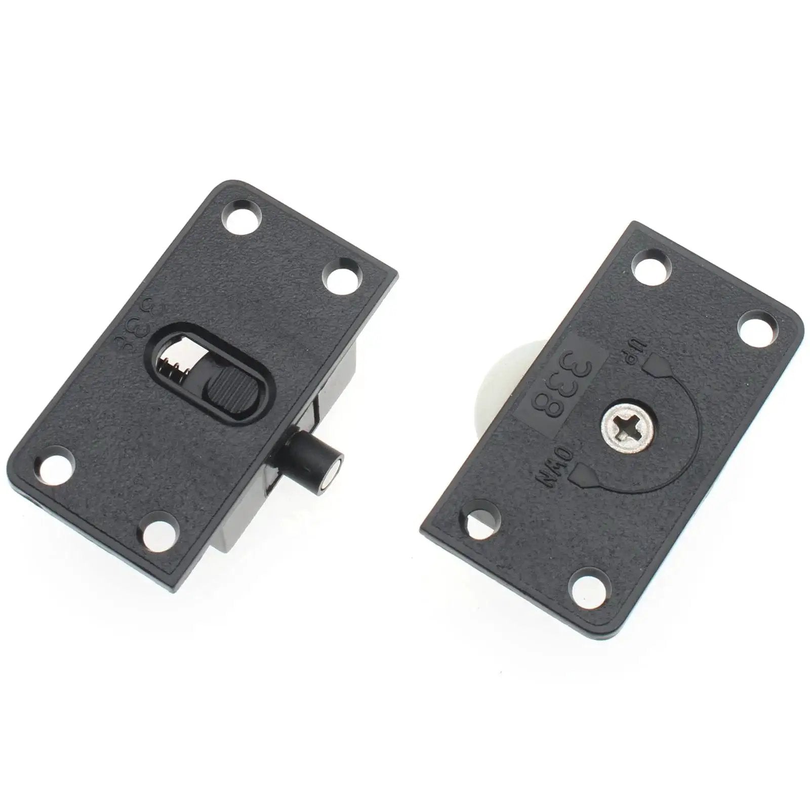 Black Cabinet Wardrobe Sliding Door Pulley And Wheels Hardware for Quiet Operation, Durable ABS and Nylon, 58 x 31 mm