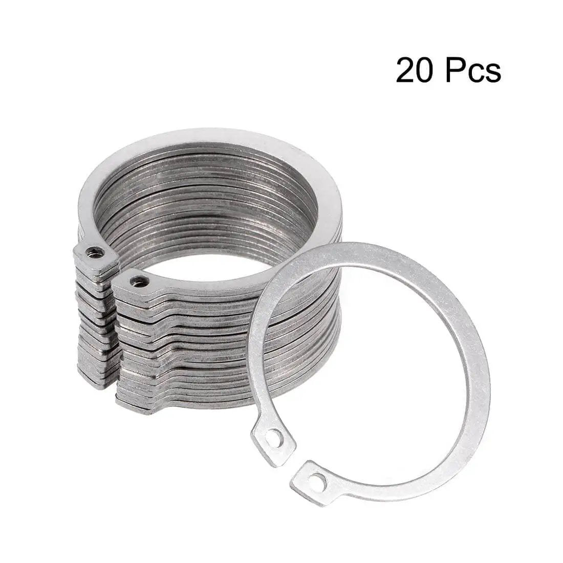 49mm External Circlip Retaining Ring Set For Shafts In 304 Stainless Steel 20 Pieces Outer 49mm Inner 41.5mm Thickness 1.5mm Snap Rings