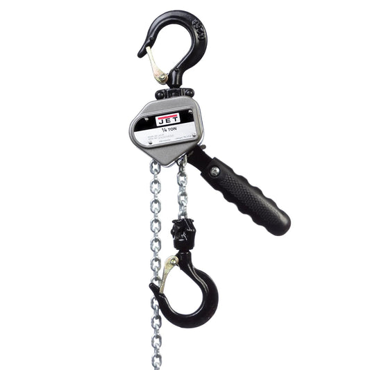 Compact Lever Hoist One Quarter Ton With Ten Foot Lift, lightweight design with aluminum housing and industrial alloy hooks.