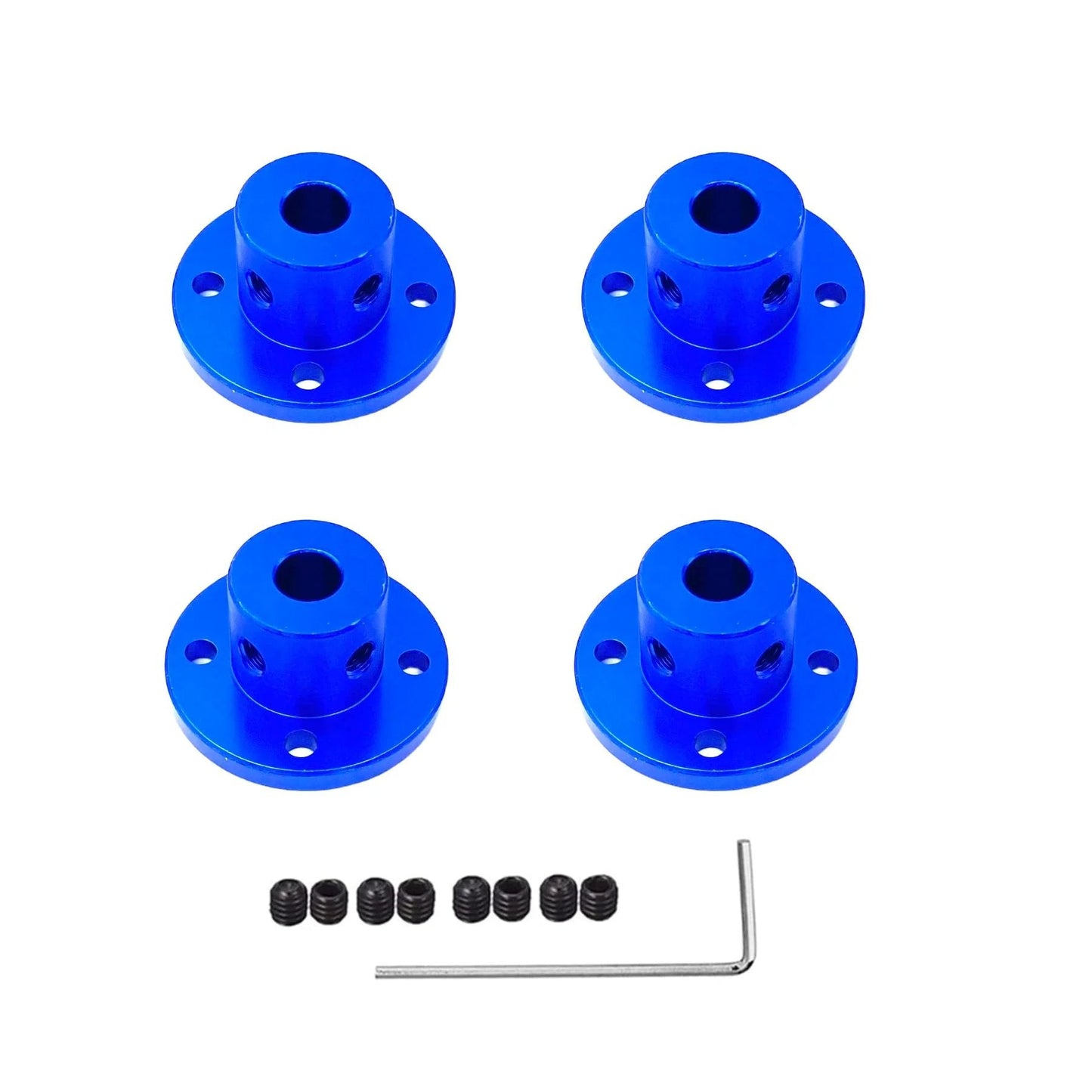 4 Pack Aluminum Shaft Couplings 6mm Inner Diameter Flange Style With Grub Screws And Wrench For DIY Model RC Parts High Strength Alloy Drive Couplers For Hobbyists Smooth Power Transfer And Easy Install