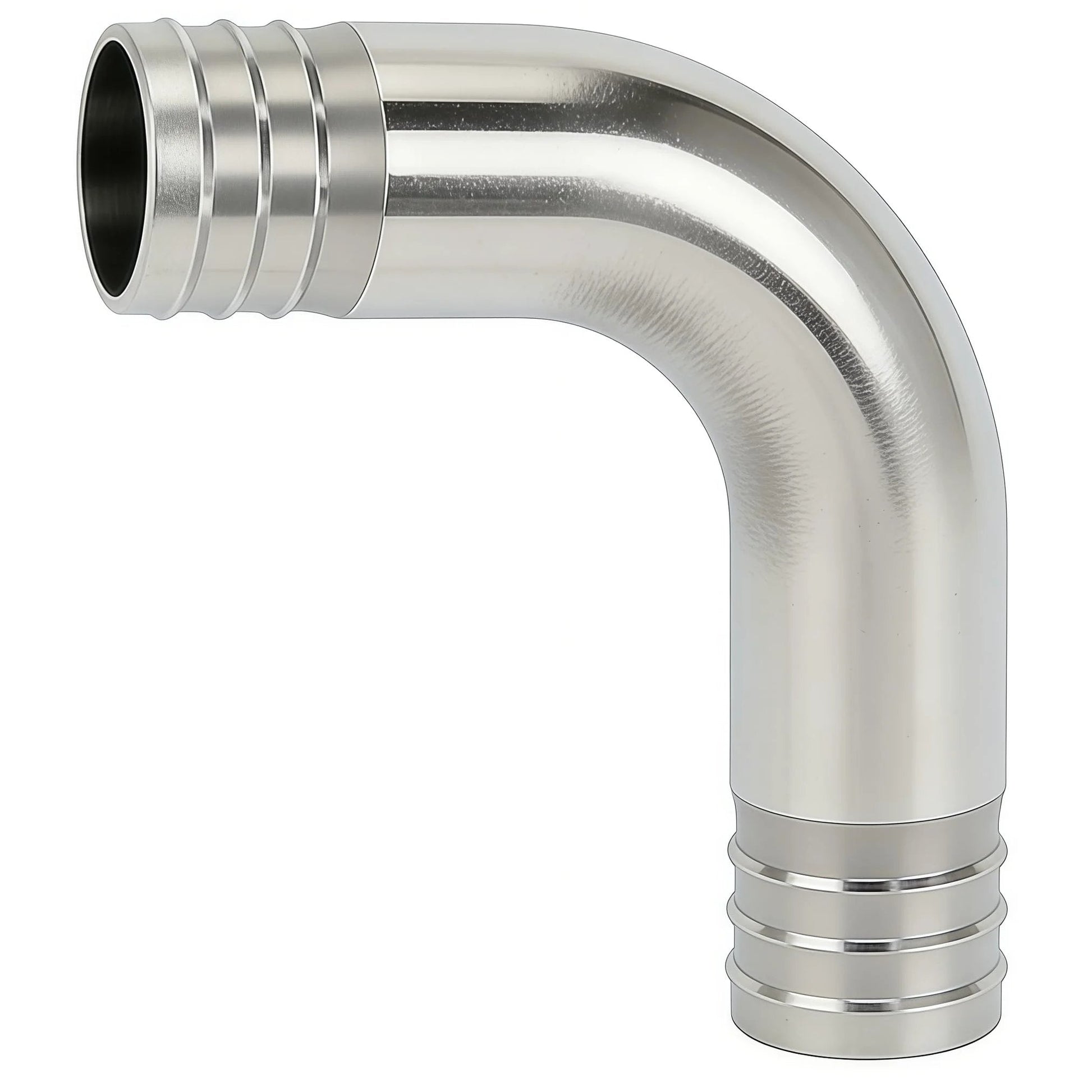 Stainless Steel Sanitary Hose Barb Fitting 2 Inch to 2 Inch 90 Degree Elbow Barbed Ends, Durable 304 Grade, Product by Lophtnix