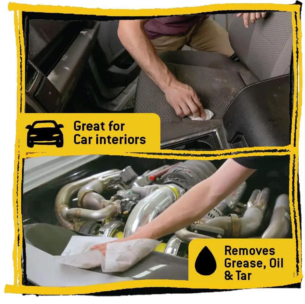 Heavy Duty 10x12 Cleaning Wipes For Multi Surface Cleaning 90 Count Canister used on car interior and engine