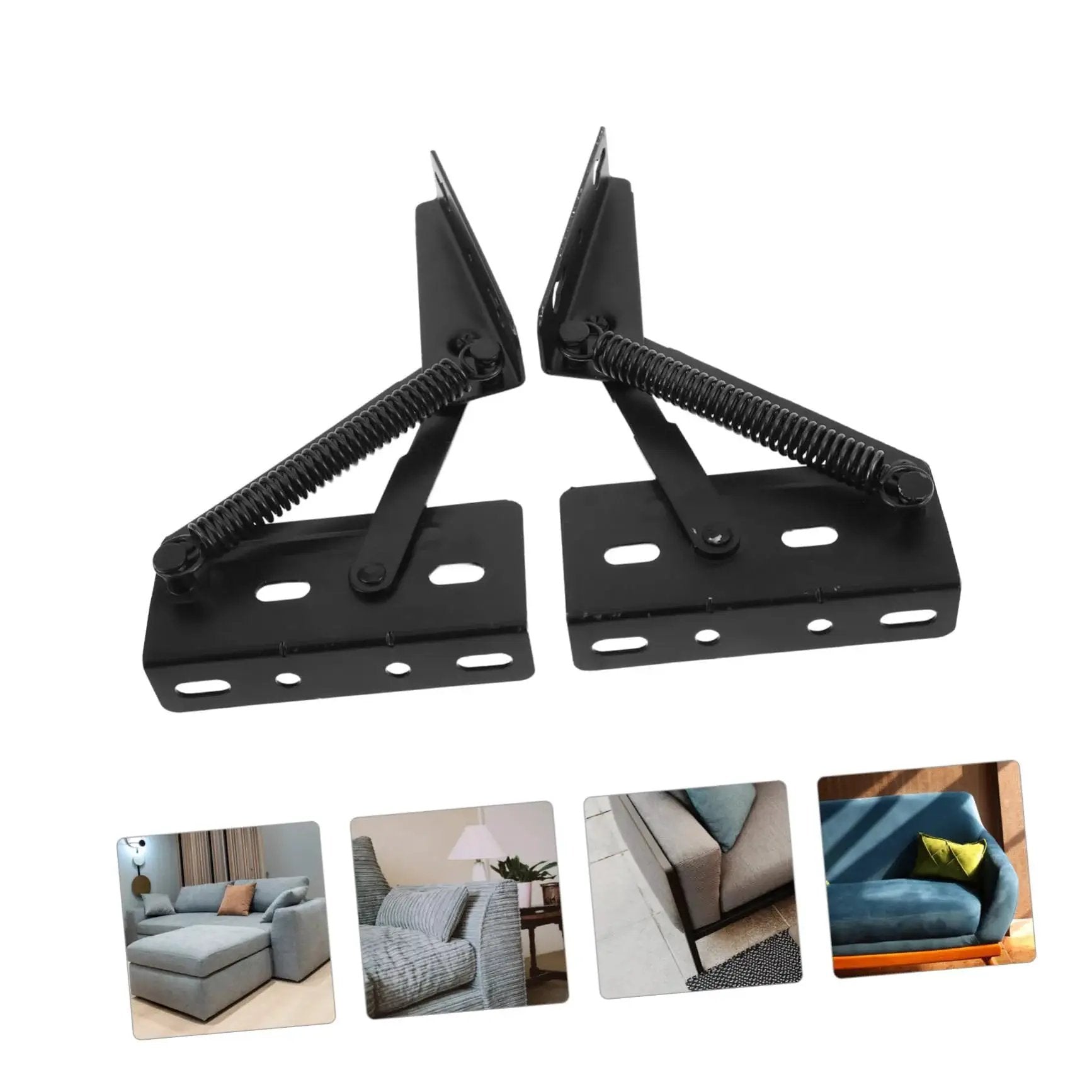 Folding Sofa Hinge Kit With Spring Loaded Storage Brackets For Cabinets And Furniture No Fuss Easy Install, black metal hinges.