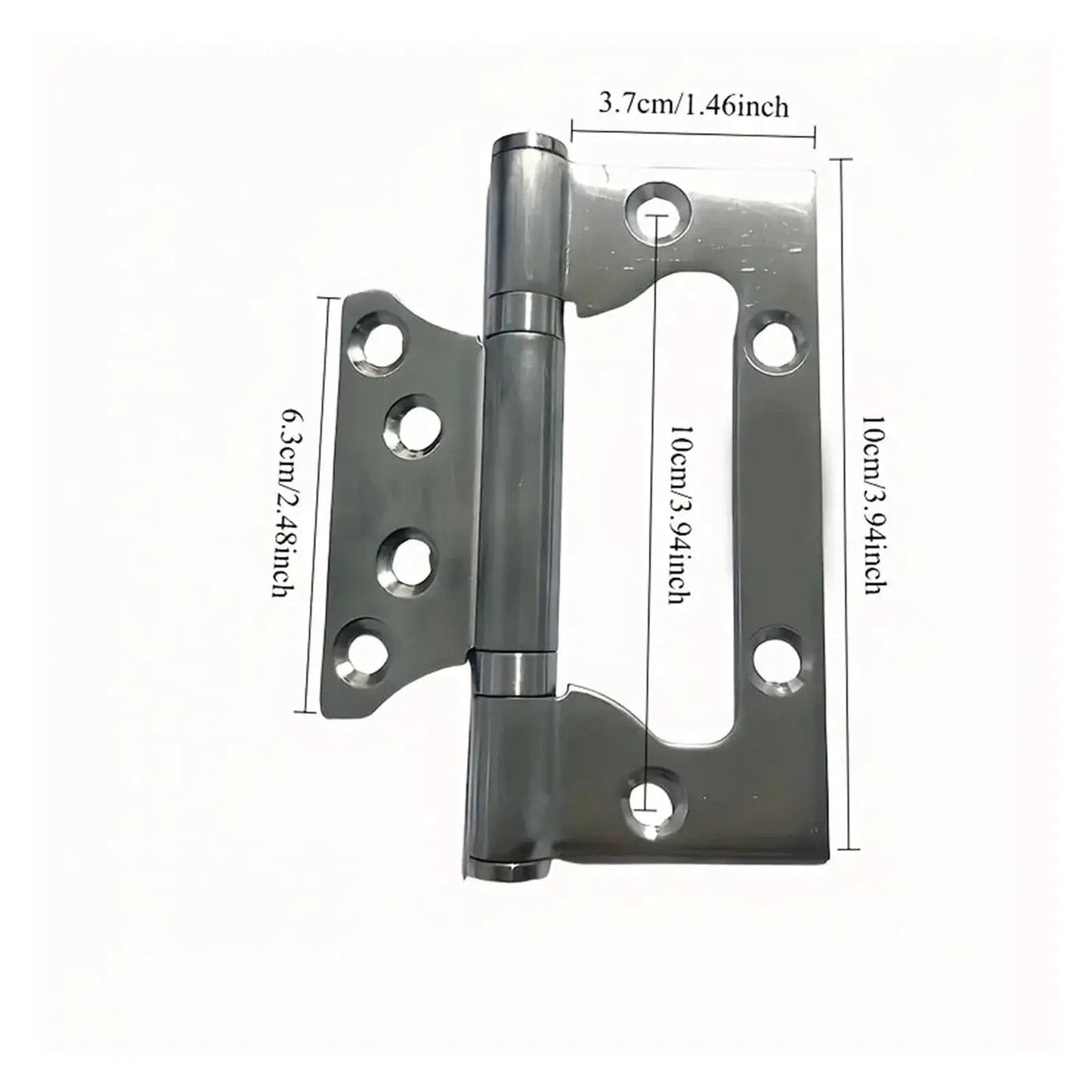 4 Pack Heavy Duty Silent Thickened Door Hinges For General Doors showing dimensions and durable steel design