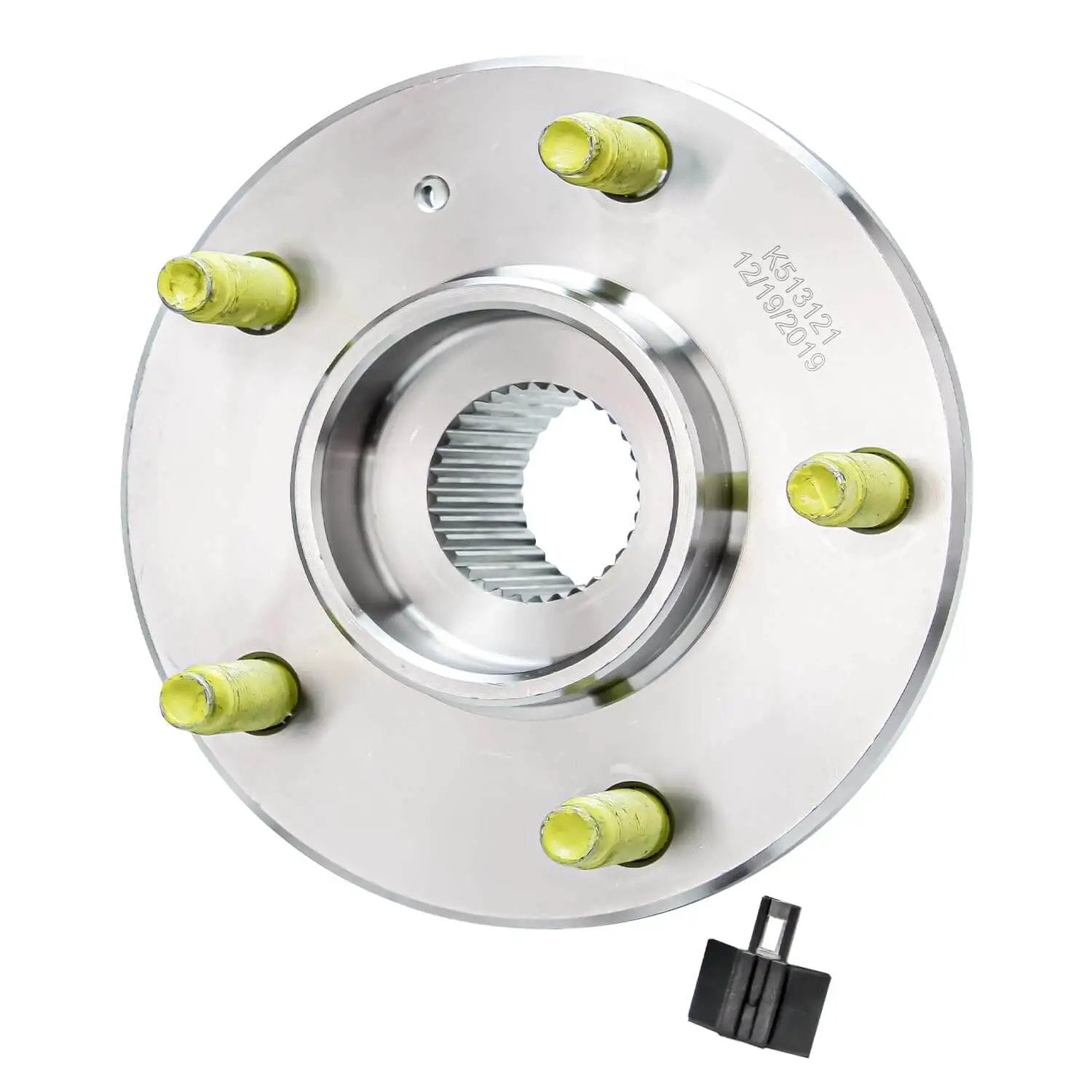 2 Front Wheel Hub & Bearing Kit with 2 Outer Tie Rods for FWD Buick LeSabre and Cadillac models, showing close-up of wheel hub