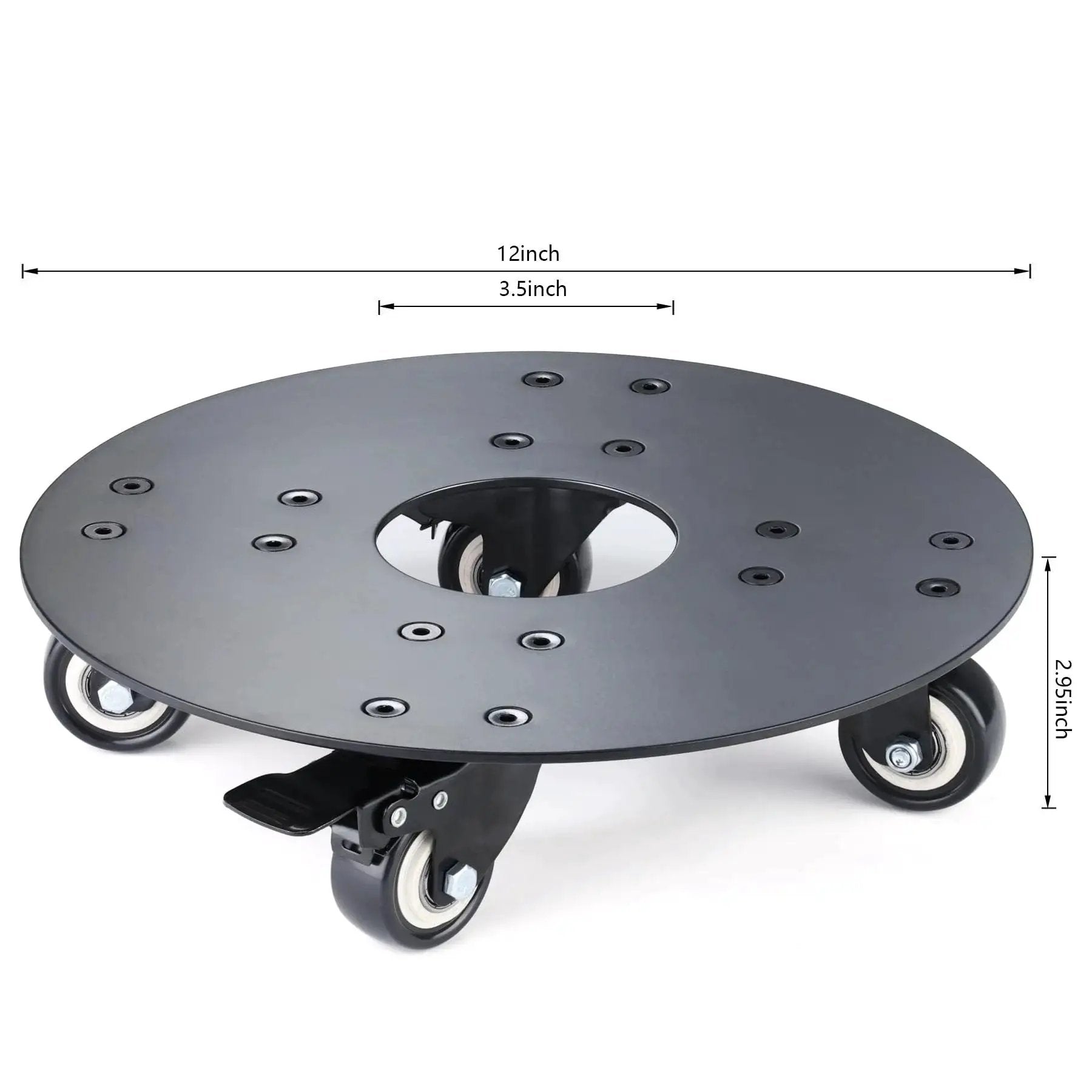 Heavy Duty Plant Caddy On Wheels With 3.0mm Aluminum Alloy Frame Supports Round Pots Up To 12 Inch And 500 Pounds Durable Black Stand