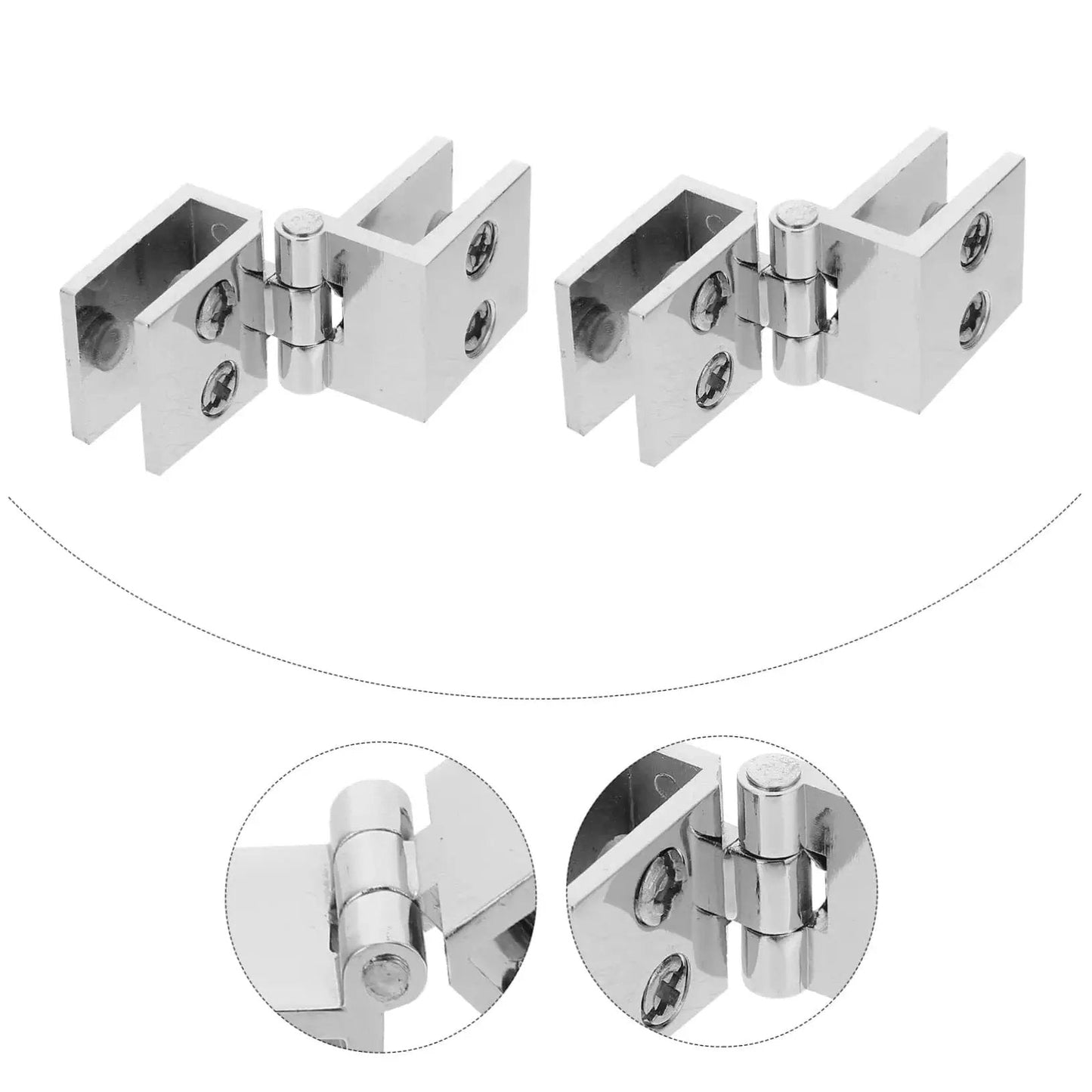 Set Of Four Heavy Duty Glass Door Hinges For Cabinets And Bookcases Perfect For Wine Cabinets And Home Use With High Load Bearing
