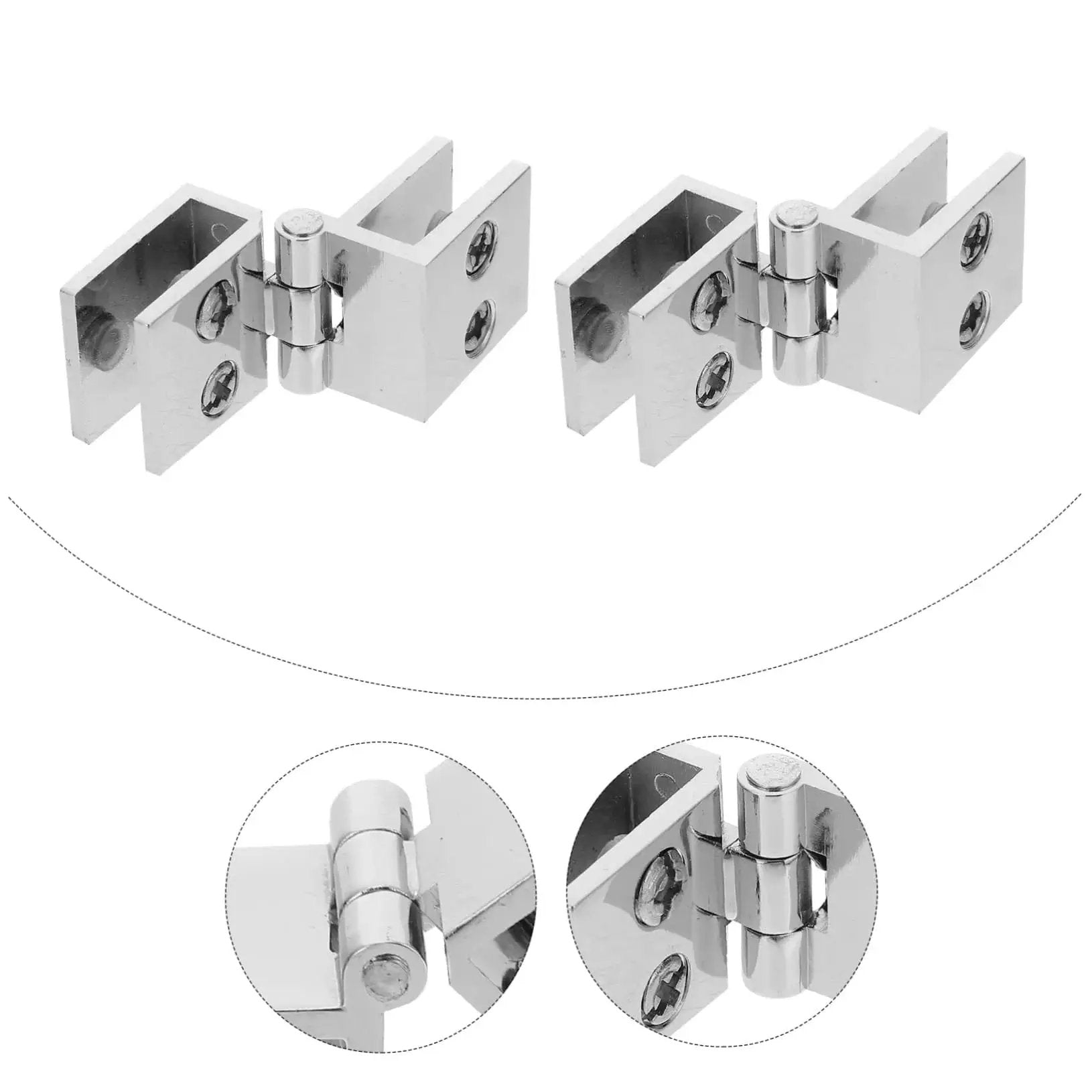 Set Of Four Heavy Duty Glass Door Hinges For Cabinets And Bookcases Perfect For Wine Cabinets And Home Use With High Load Bearing