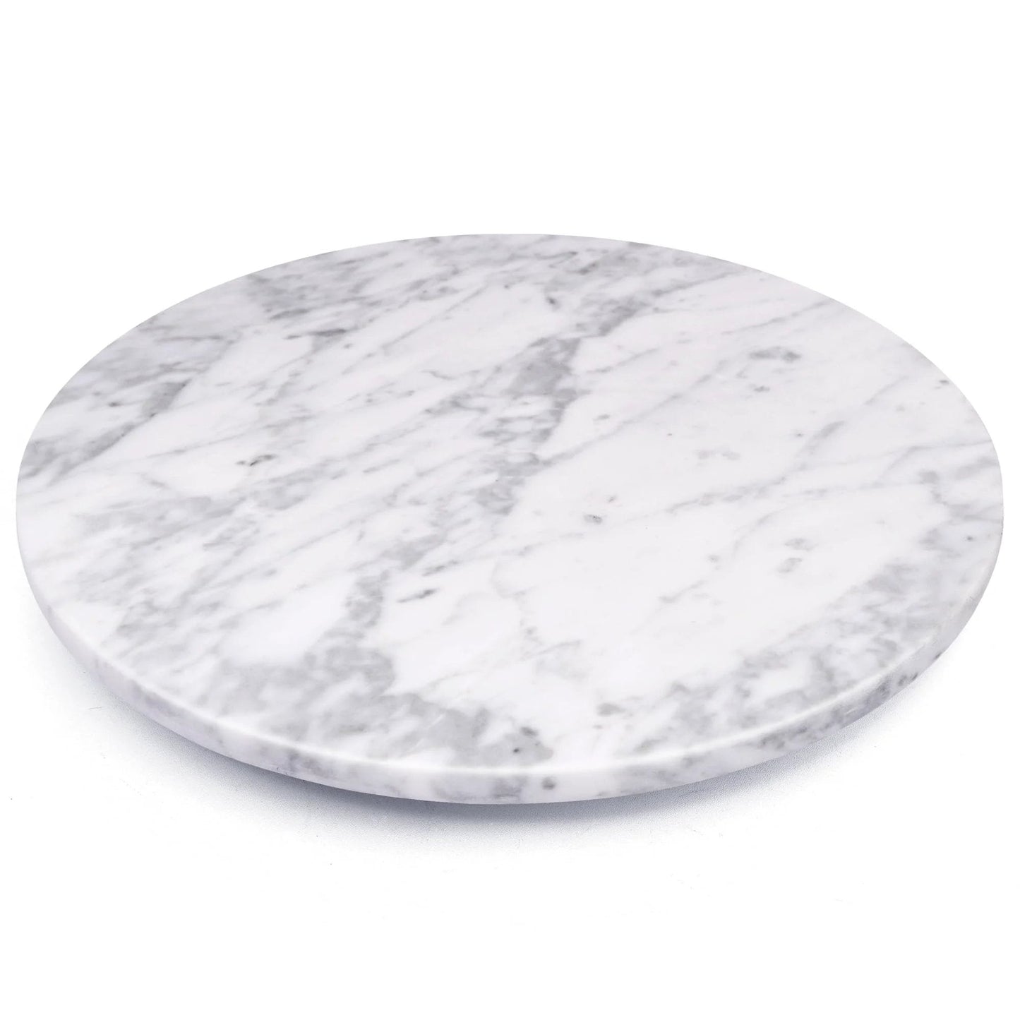 12 Inch Marble Lazy Susan Cake Turntable For Decorating And Display Natural White Marble With Gray Veining Perfect For Cakes Cupcakes Cookies And Cheese Smooth Frosting Surface For Smoothing And Layering Cakes Great For Cupcake Displays And Cheese Plates