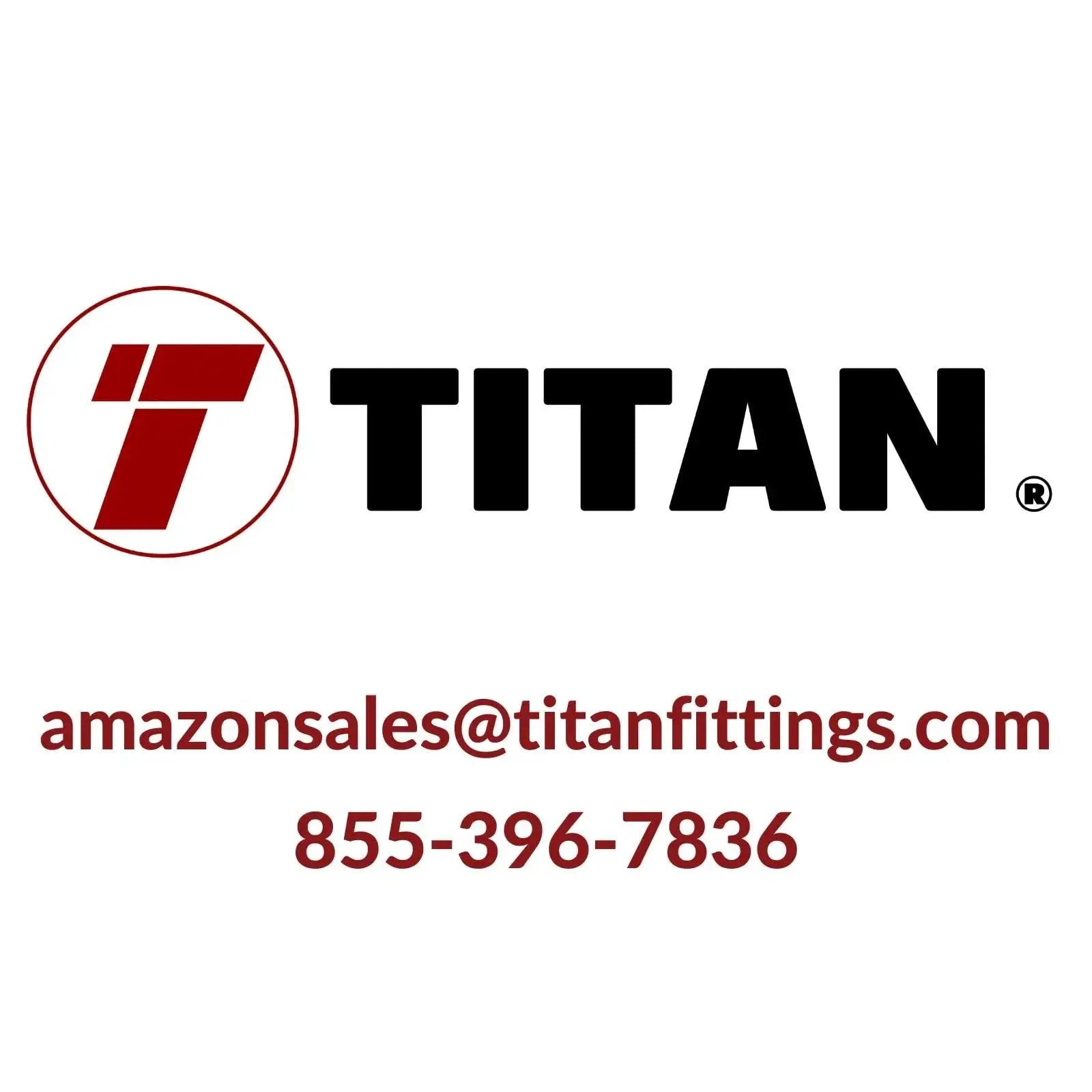 Titan Fittings logo with contact email and phone number