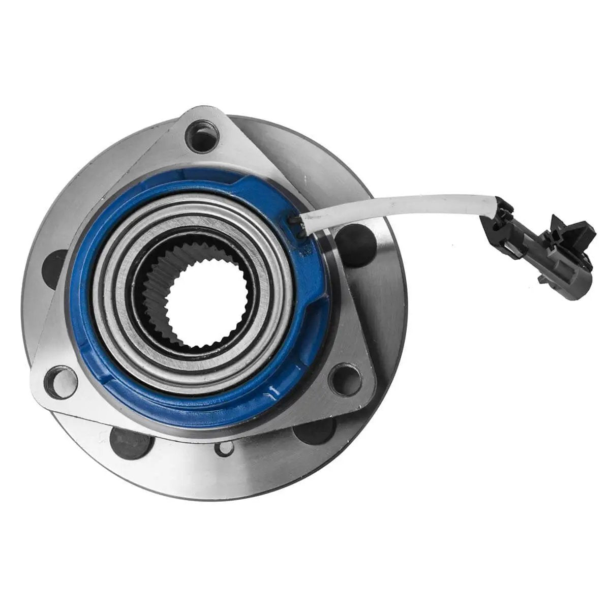 Front Wheel Hub And Bearing Assembly 5 Lug With ABS Compatible With Buick Allure Century Lacrosse Lucerne Regal Cadillac shown top view