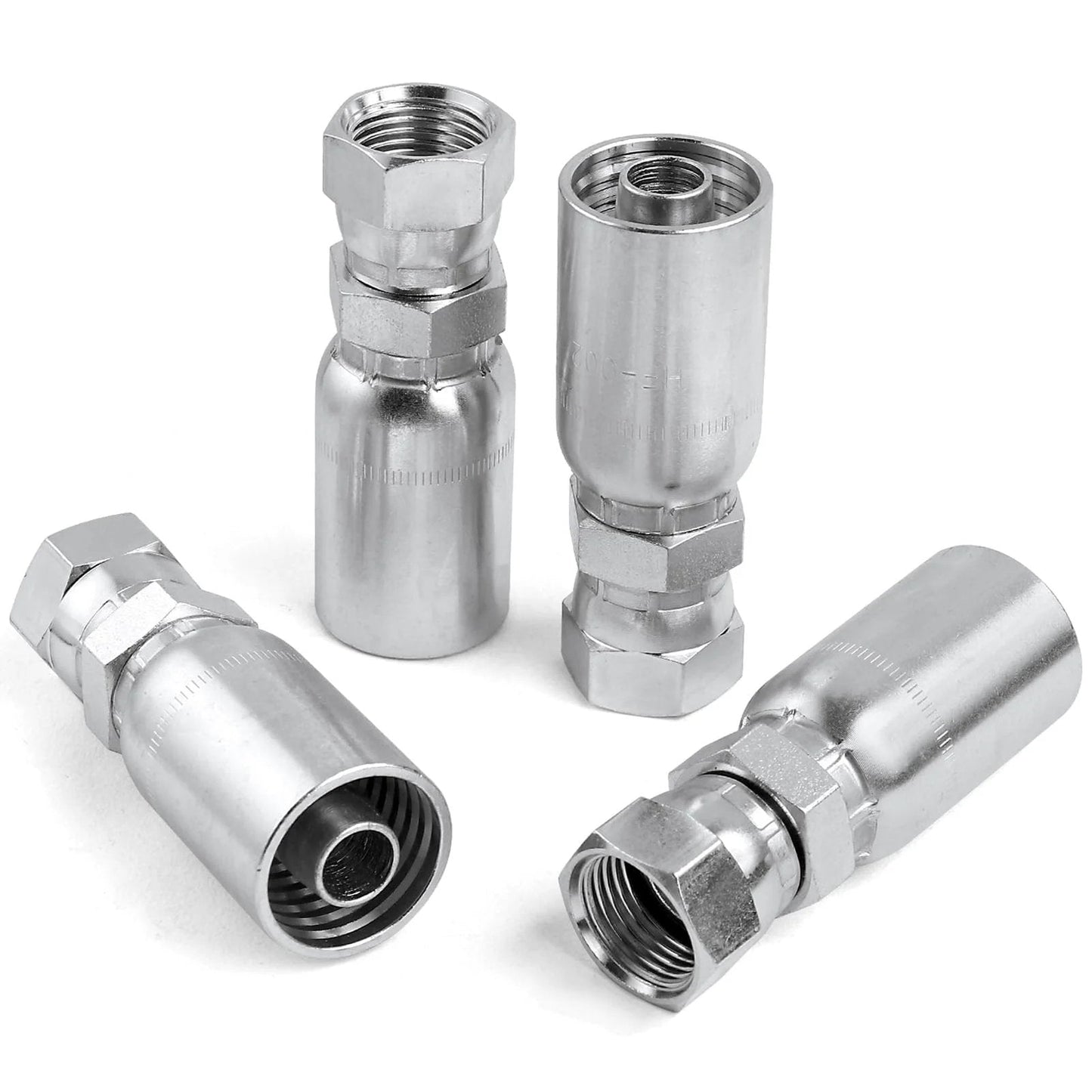 12 Pack Three Eighths Inch Hydraulic Hose Fittings Set For Three Eighths Inch Hose To JIC 37 Degree Female Swivel End Crimp Fittings