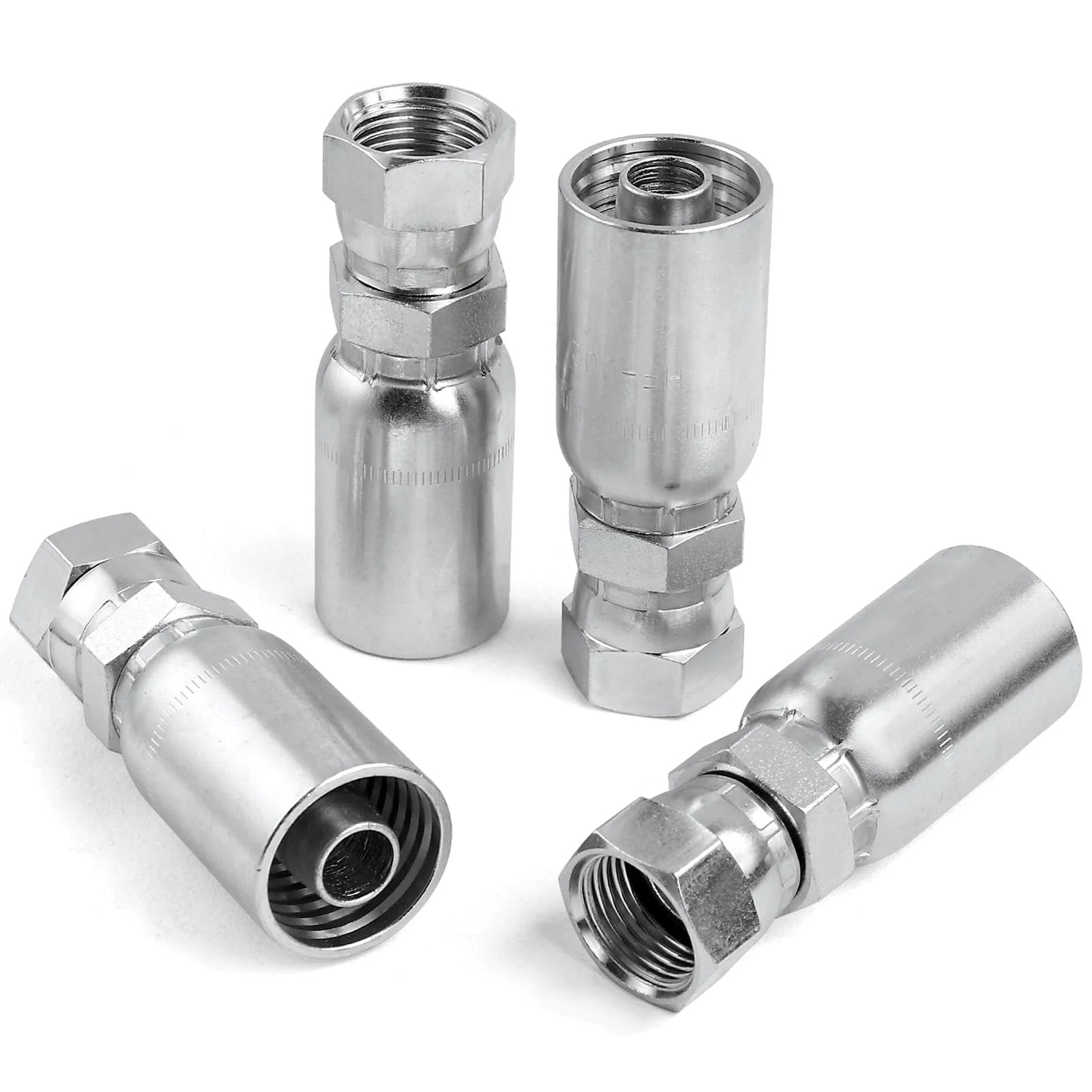 12 Pack Three Eighths Inch Hydraulic Hose Fittings Set For Three Eighths Inch Hose To JIC 37 Degree Female Swivel End Crimp Fittings