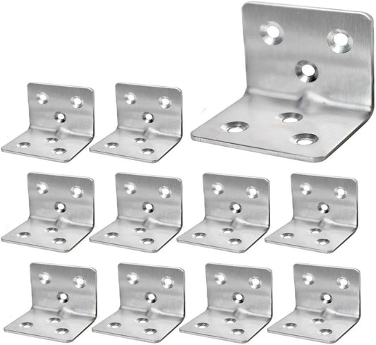 Stainless Steel Corner Braces 40 Pack 1.5 Inch Wide 1.2 X 1.2 Inch Small Corner Brackets For Wood Furniture 90 Degree L Shaped Brackets