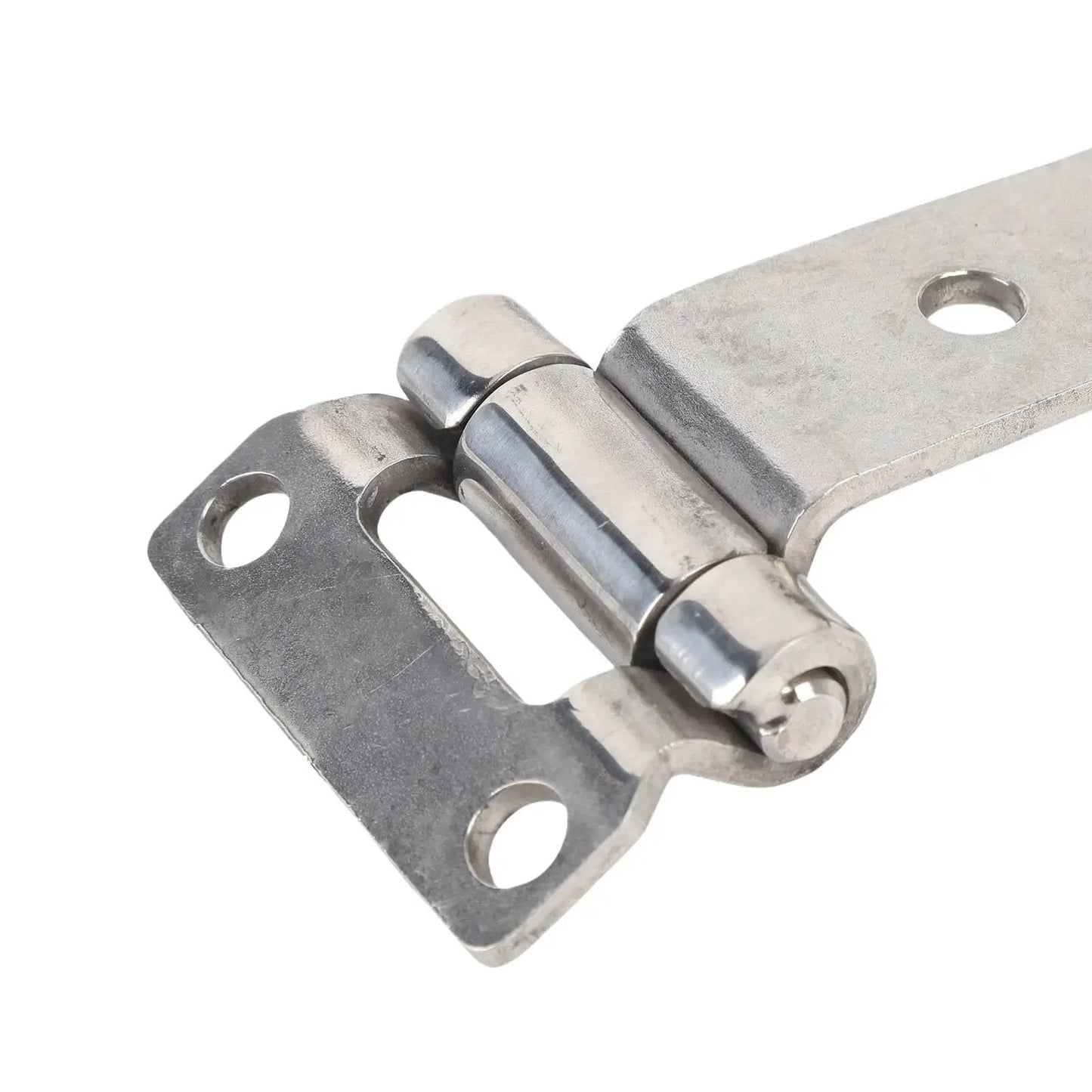 Close-up of stainless steel T shape door hinge with high load capacity for RV van yacht hatch and cabinet smooth operation built to last