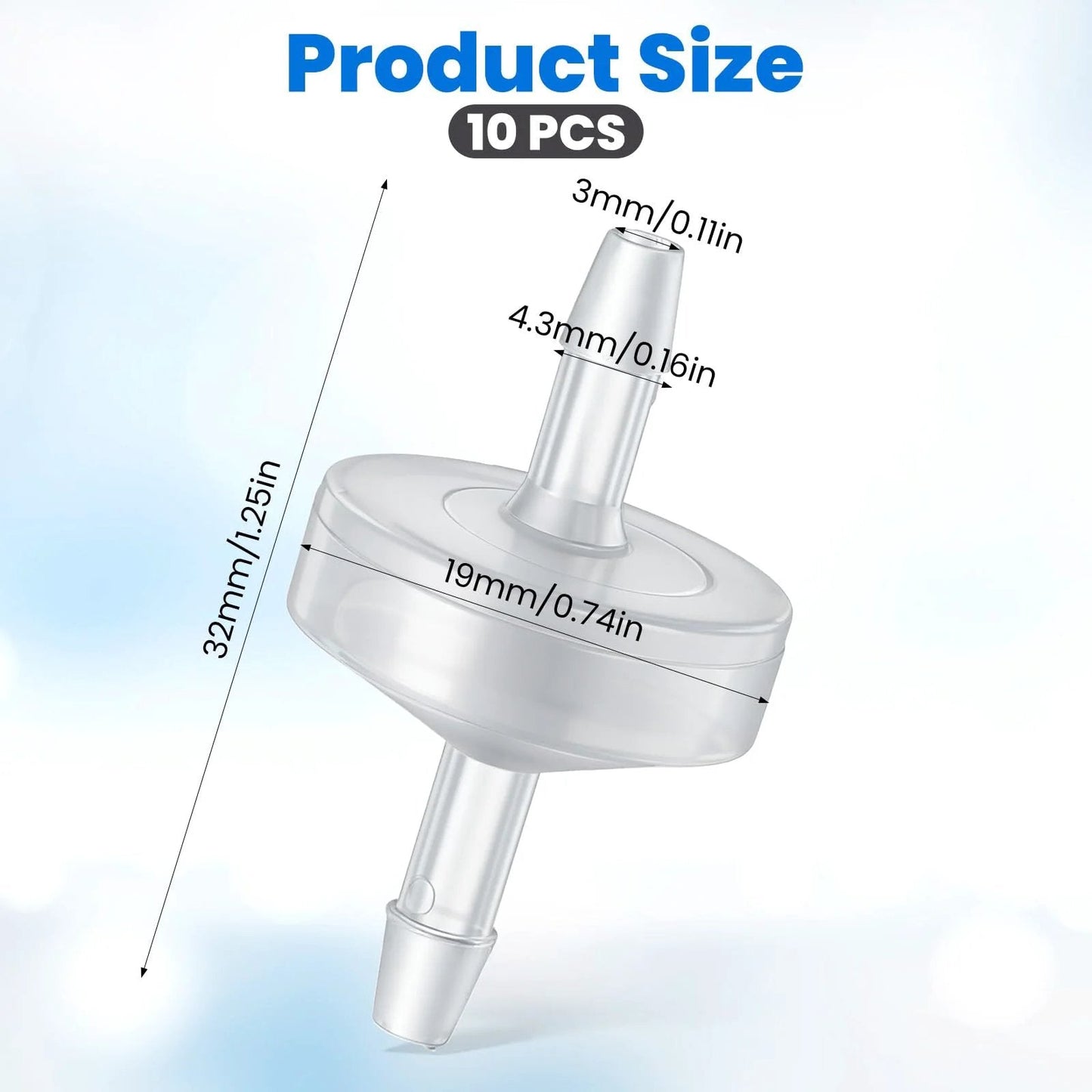 10 Pack One Eighth Inch Plastic Check Valve One Way Hose Barb Non Return For Water Fuel Oil Air Gas Three Millimeter Durable