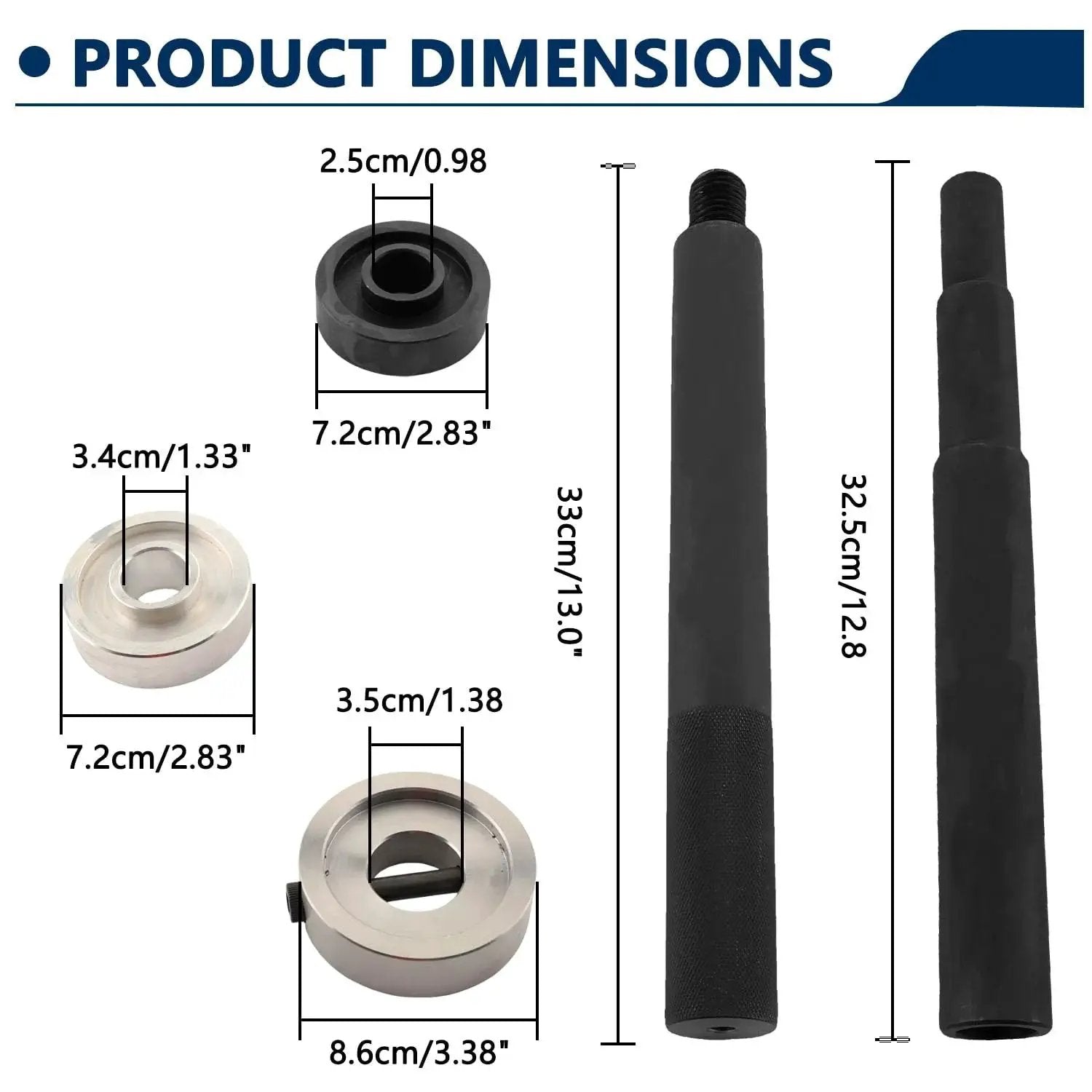 Dimensions of Gimbal Bearing Installer And Engine Alignment Tool For Mercruiser Alpha 1 MR Bravo OMC Cobra Volvo Outdrives Kit parts