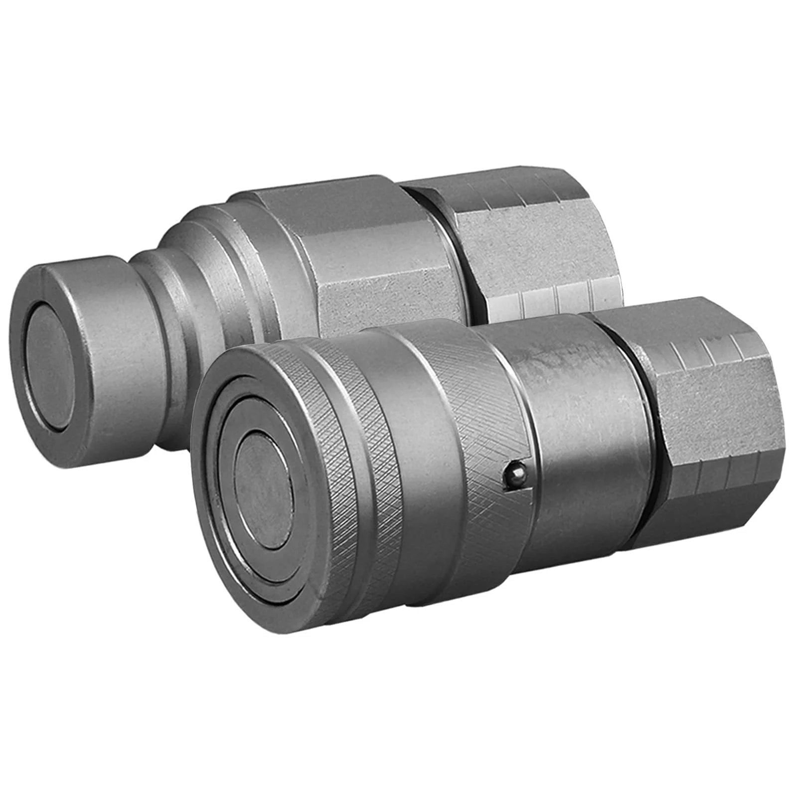 Universal Flat Face Hydraulic Quick Connect Couplers For Skid Steers Pro Grade Heavy Duty With Three Quarter Inch SAE Threads