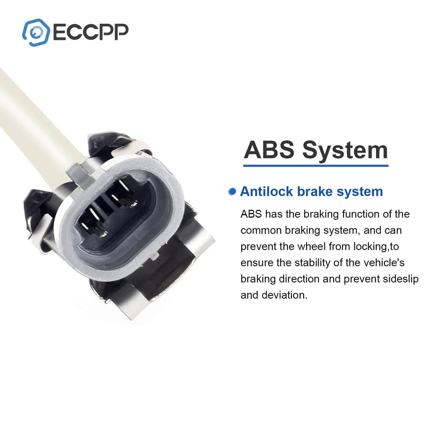 ABS sensor close-up, part of Front Wheel Hub and Bearing Assembly w/ ABS Sensor, Front Driver or Passenger Side, 5-Lug FWD Single Unit for Buick Cadillac Chevrolet Oldsmobile Pontiac 1997-2013