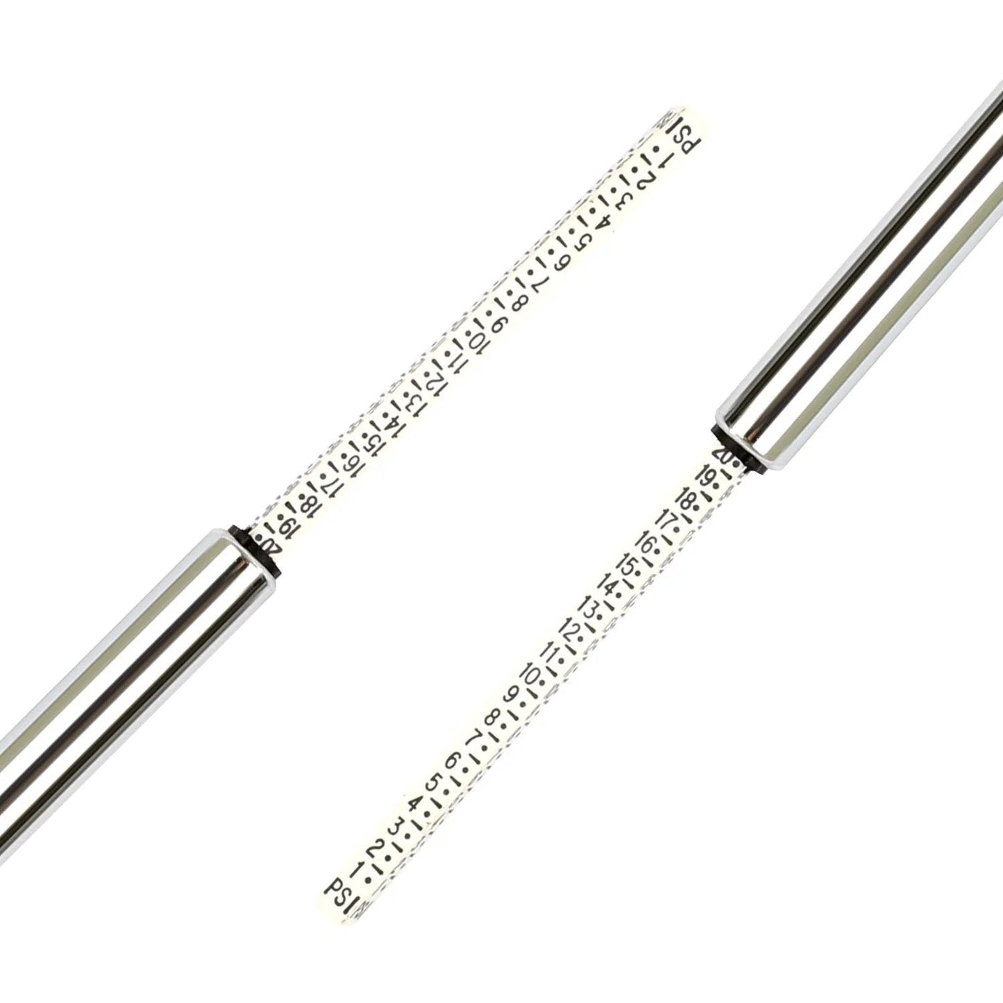 Low Pressure Pencil Tire Gauge For Golf Carts And ATVs Calibrated 1 To 20 PSI In Half Pound Increments Chrome Head With Aluminum Tube
