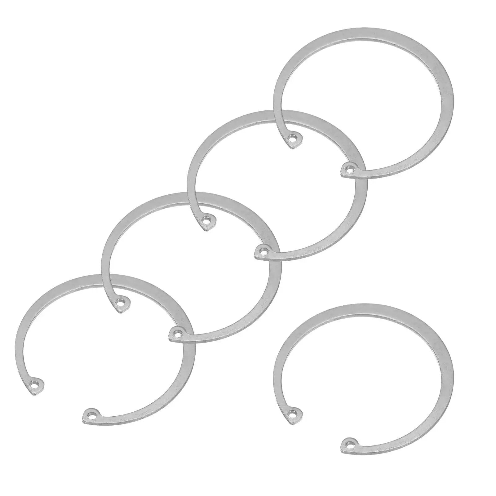 60mm ID Internal Retaining Rings 5 Pcs E Clip Circlip Snap Ring Set From 304 Stainless Steel for automotive valves bearings