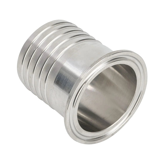 2 Inch Tri Clamp To 2 Inch Hose ID Barbed Adapter SUS304 Sanitary Hose Fitting For Rubber Hoses 1.97 Inch Length Barbed Connection For Tight Seal And Clamp Friendly Setup