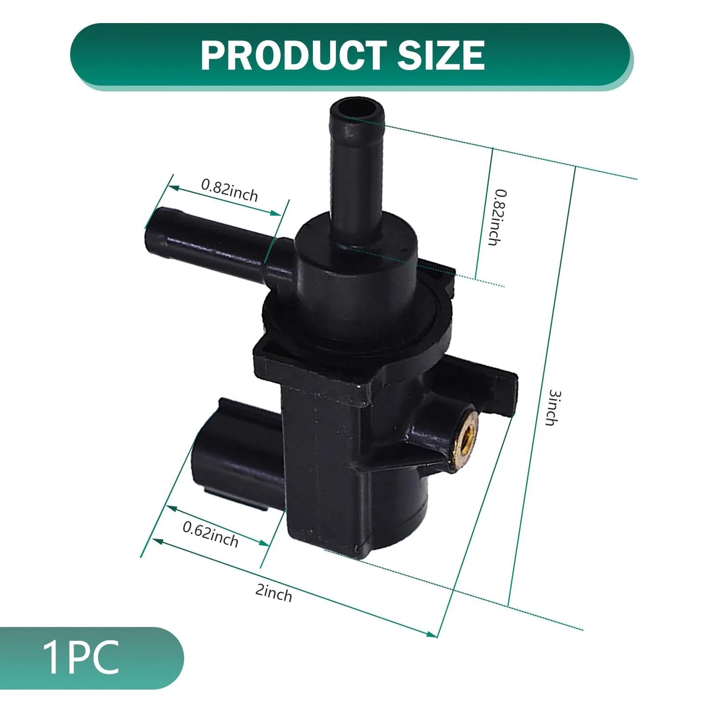 Vacuum Switch Valve High Temperature Resistant 2 Pin Plug And Play For Toyota Corolla Highlander Sienna Avalon Polcatay 90910 12259 90910 12272 Engine Vacuum Control Sensor Upgrade, product size diagram