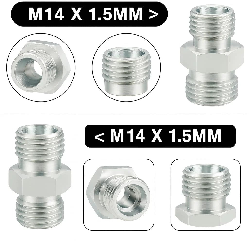 M14 To M14 Hose Fittings Adapters For Mini Excavator Hydraulic Thumb Clip Attachments Durable Carbon Steel Quick Connect Pipe Thread Connectors For Hydraulic Lines Air Fuel Water Digger Two Pack