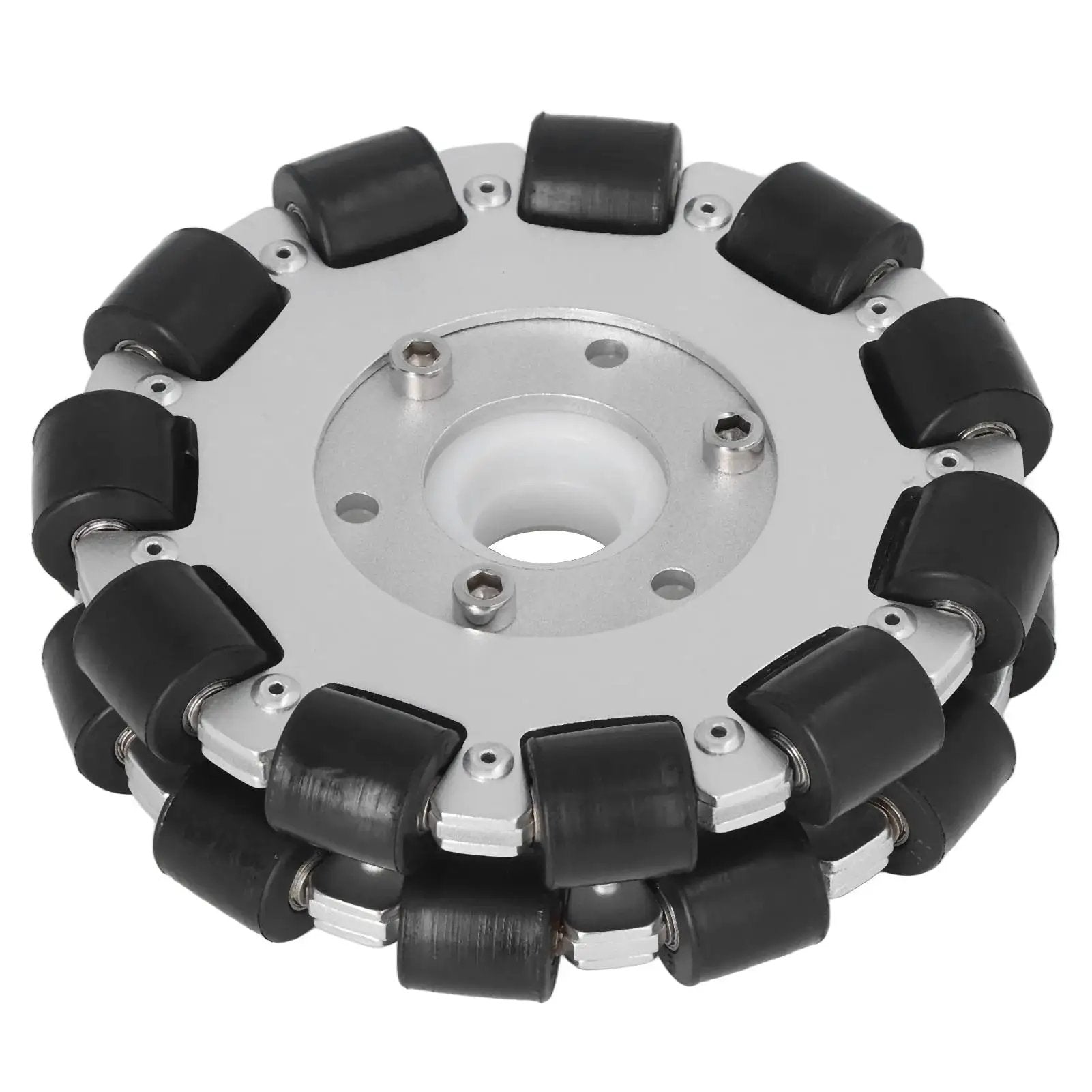 Double Aluminum Omni Wheel 127mm Premium Omni Directional Wheel With 360 Degree Rotation For Robot Replacement Parts Featuring 22 Rubber Rollers And 30kg Load Capacity