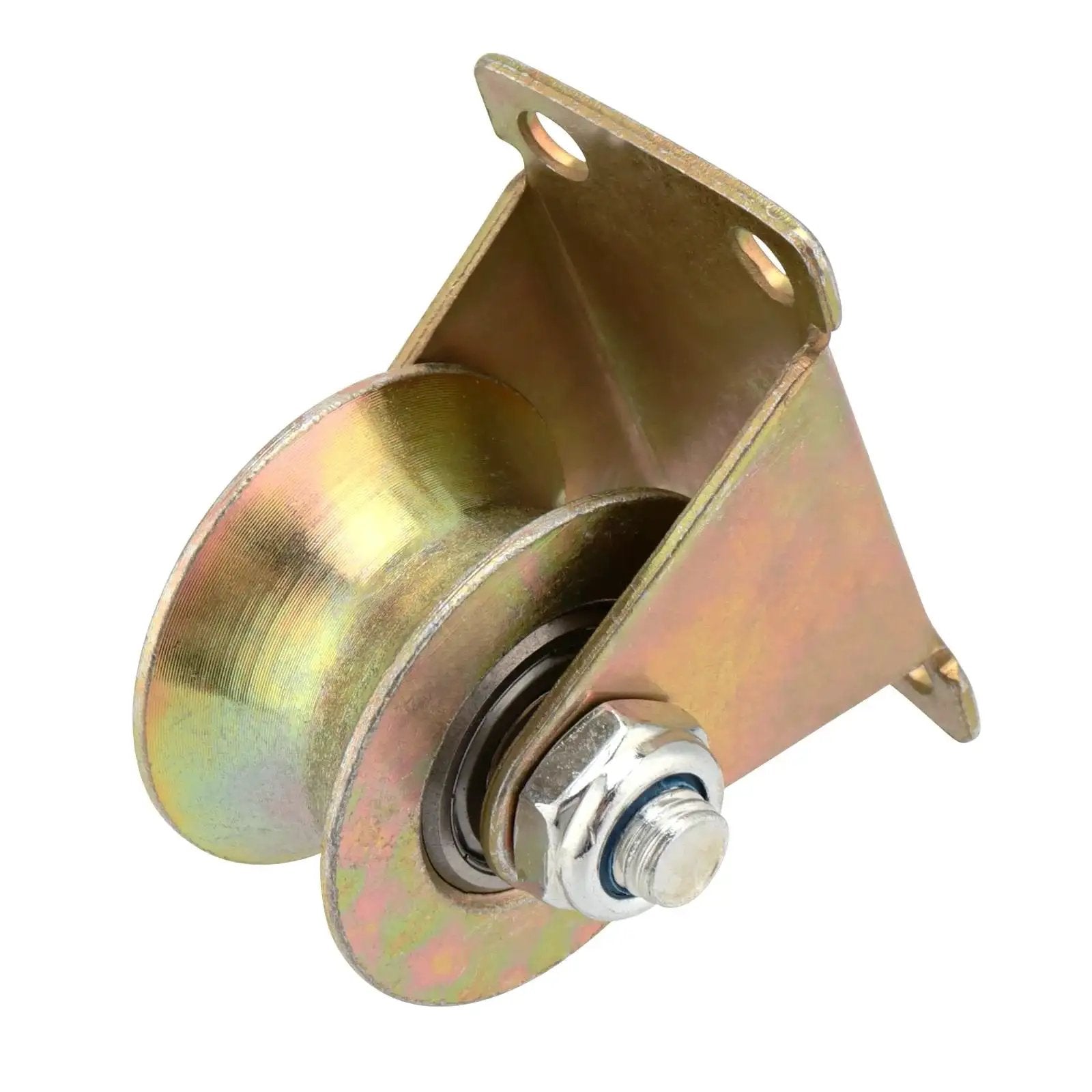 6 Pack 2 Inch U Groove Wheel Pulley Kit With Steel U Type Track Wheel Rigid Caster With Bracket For Inverted Track Sliding Gate Rollers