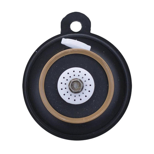 Close-up of a black and beige diaphragm from the Diaphragm Repair Kit for Orbit 100 Series Sprinkler Valves Three Quarter Inch and One Inch