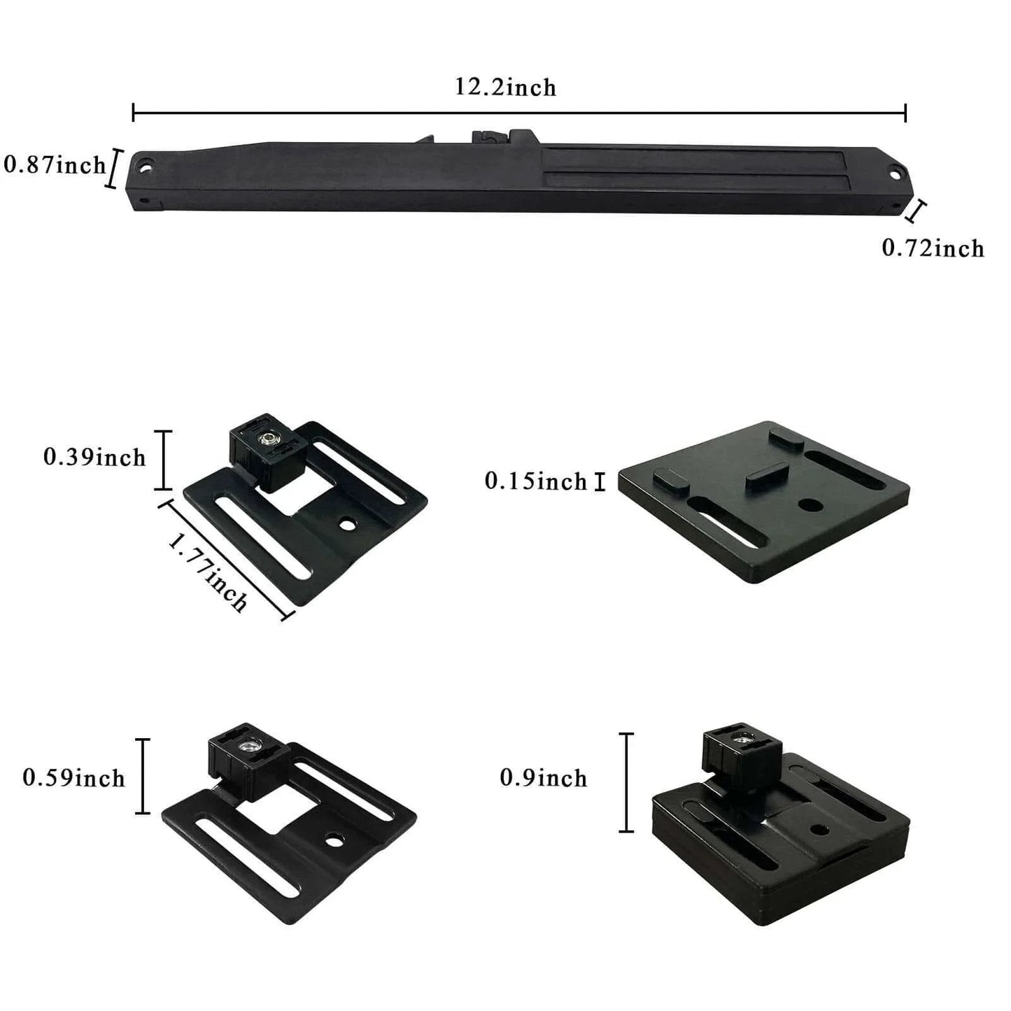 2PCS Barn Door Soft Close Mechanism Spring Buffer Damper Upgraded Hole-Free Version Sliding Barn-Door Hardware dimensions