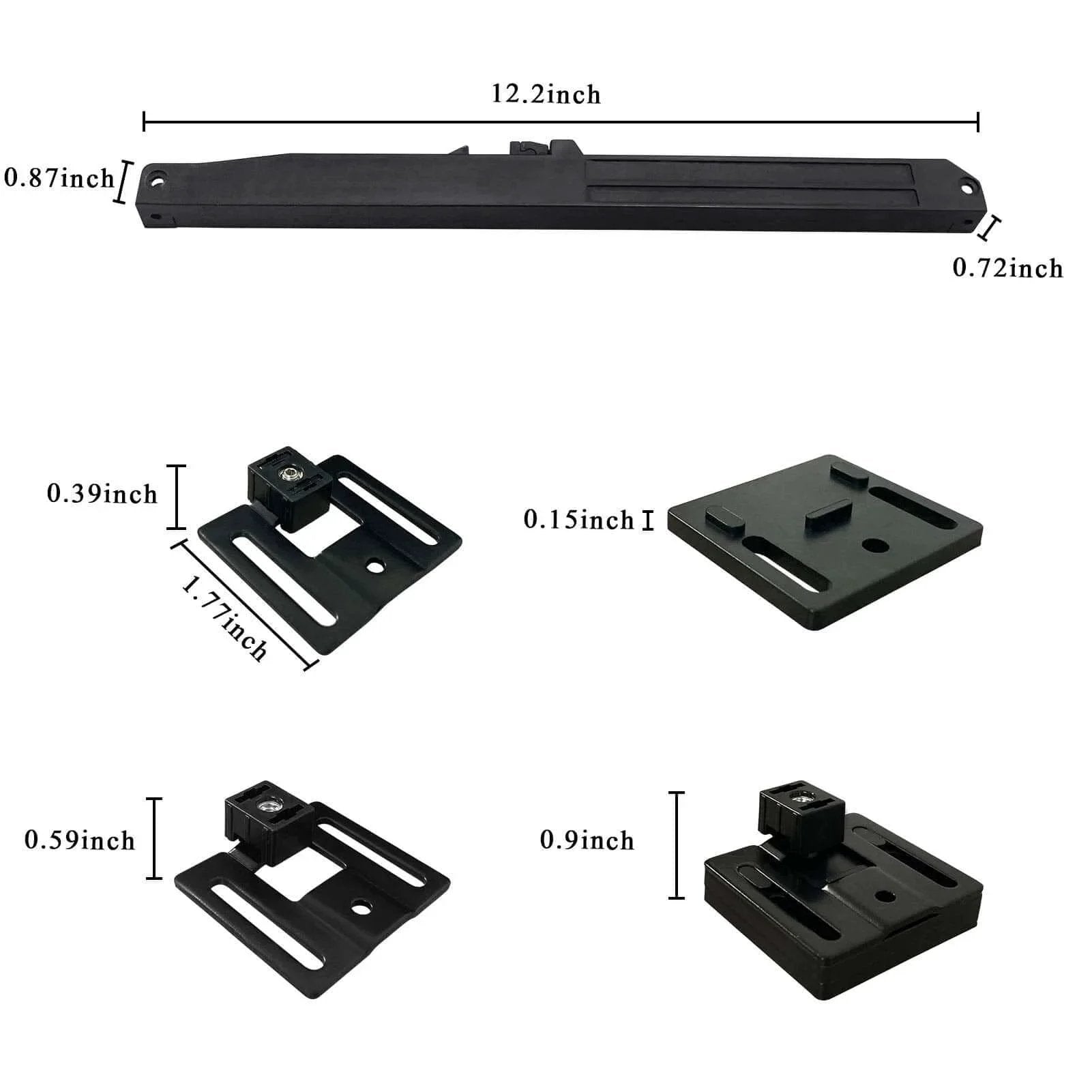 2PCS Barn Door Soft Close Mechanism Spring Buffer Damper Upgraded Hole-Free Version Sliding Barn-Door Hardware dimensions