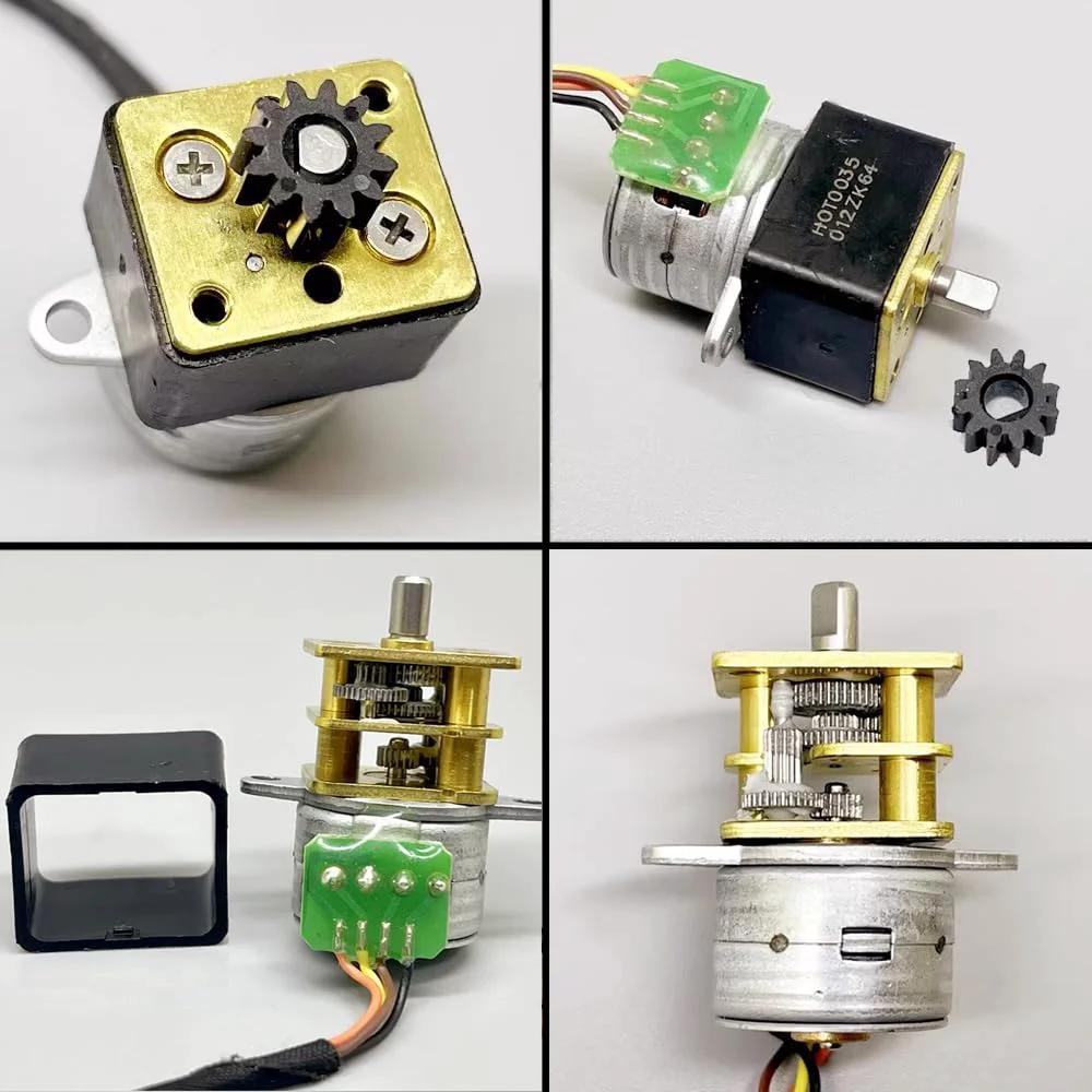 DC 5V 2 Phase 4 Wire Micro Stepper Motor 15mm With Full Metal Gearbox 1 To 35 Reduction For DIY Robots Cars Cameras Gimbals