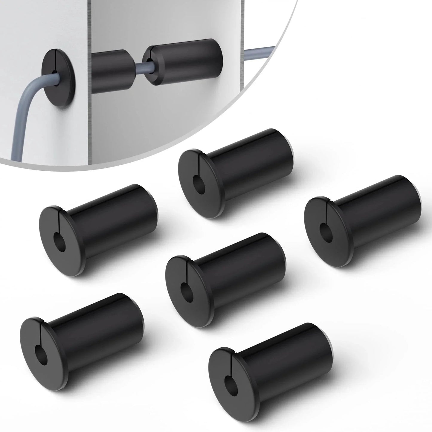6 Pack 3/4 Inch Rubber Wall Grommets For Cable Routing And Protection Waterproof Wall Bushing Grommets With 19mm Hole