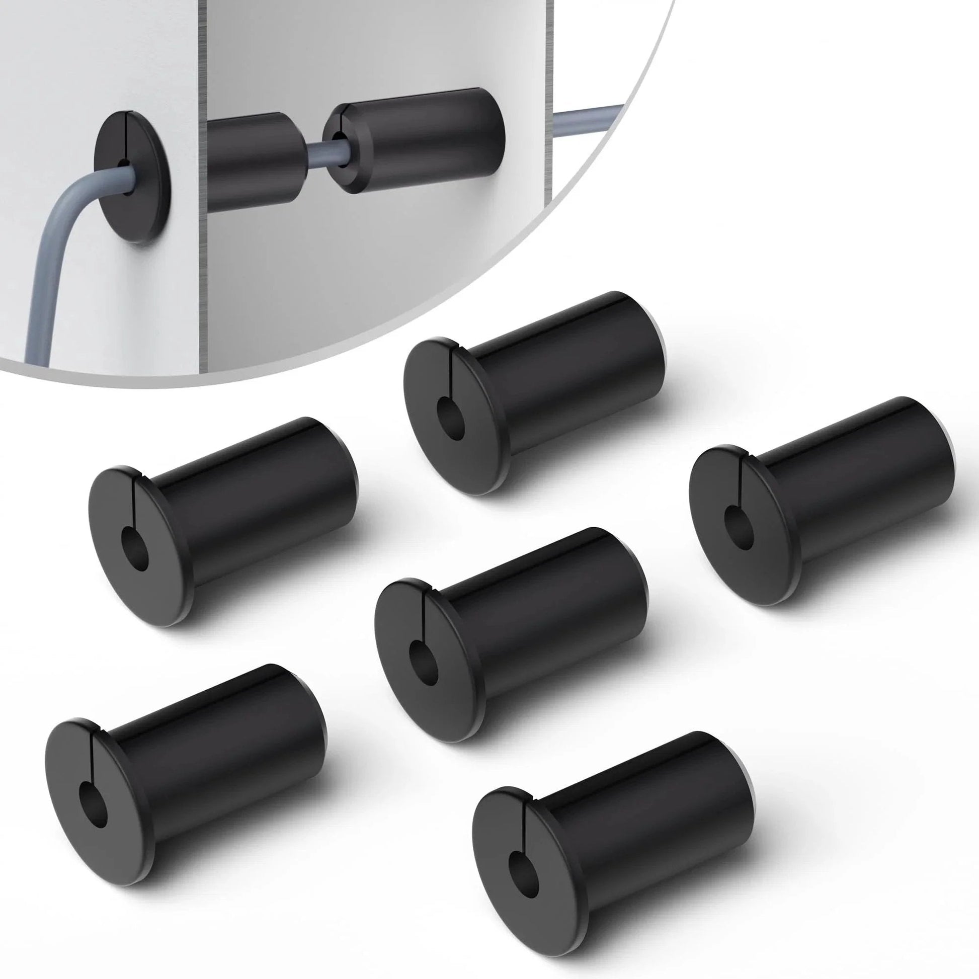 6 Pack 3/4 Inch Rubber Wall Grommets For Cable Routing And Protection Waterproof Wall Bushing Grommets With 19mm Hole