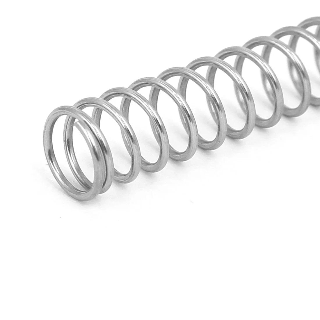Compression Spring 304 Stainless Steel 8mm Outer Diameter 0.8mm Wire Size 305mm Free Length Silver Tone for mechanical assemblies